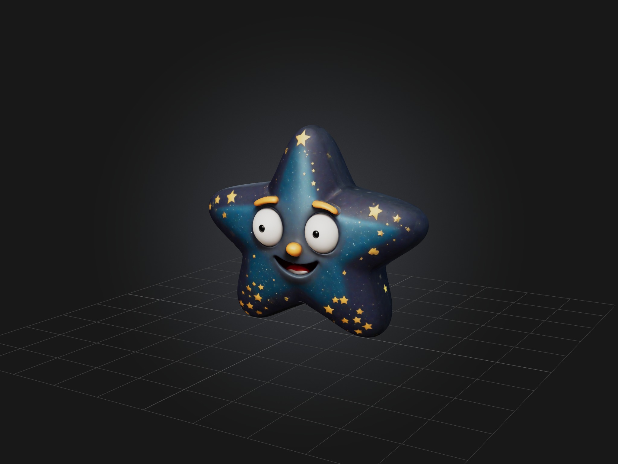 Cartoon Star Low-poly 3D model_1