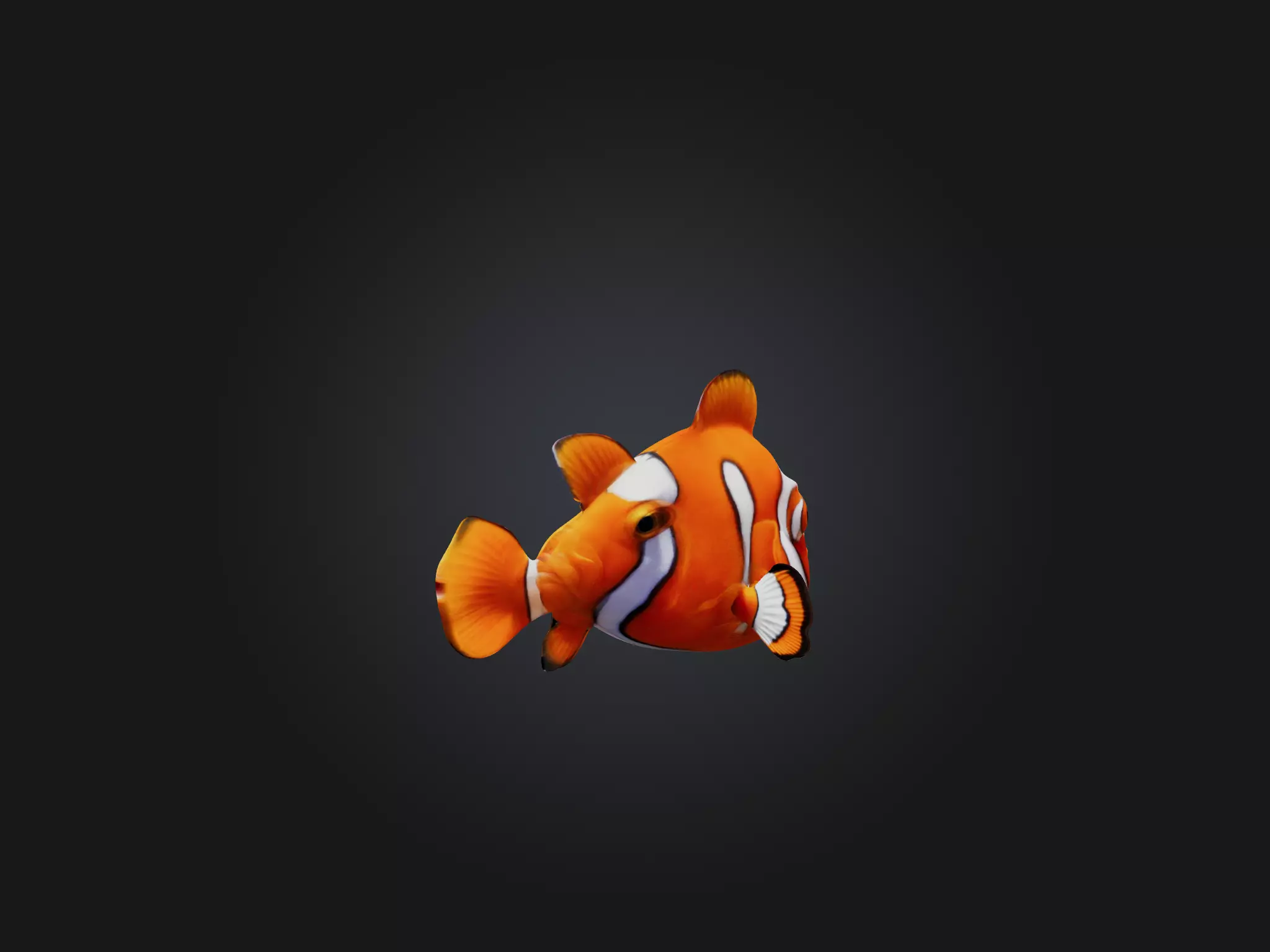 Cartoon Clownfish Low-poly 3D model_0