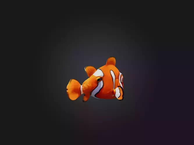 Cartoon Clownfish Low-poly 3D model