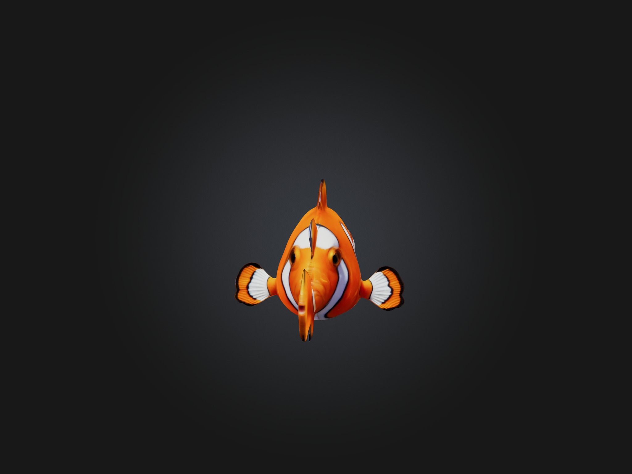 Cartoon Clownfish Low-poly 3D model_5