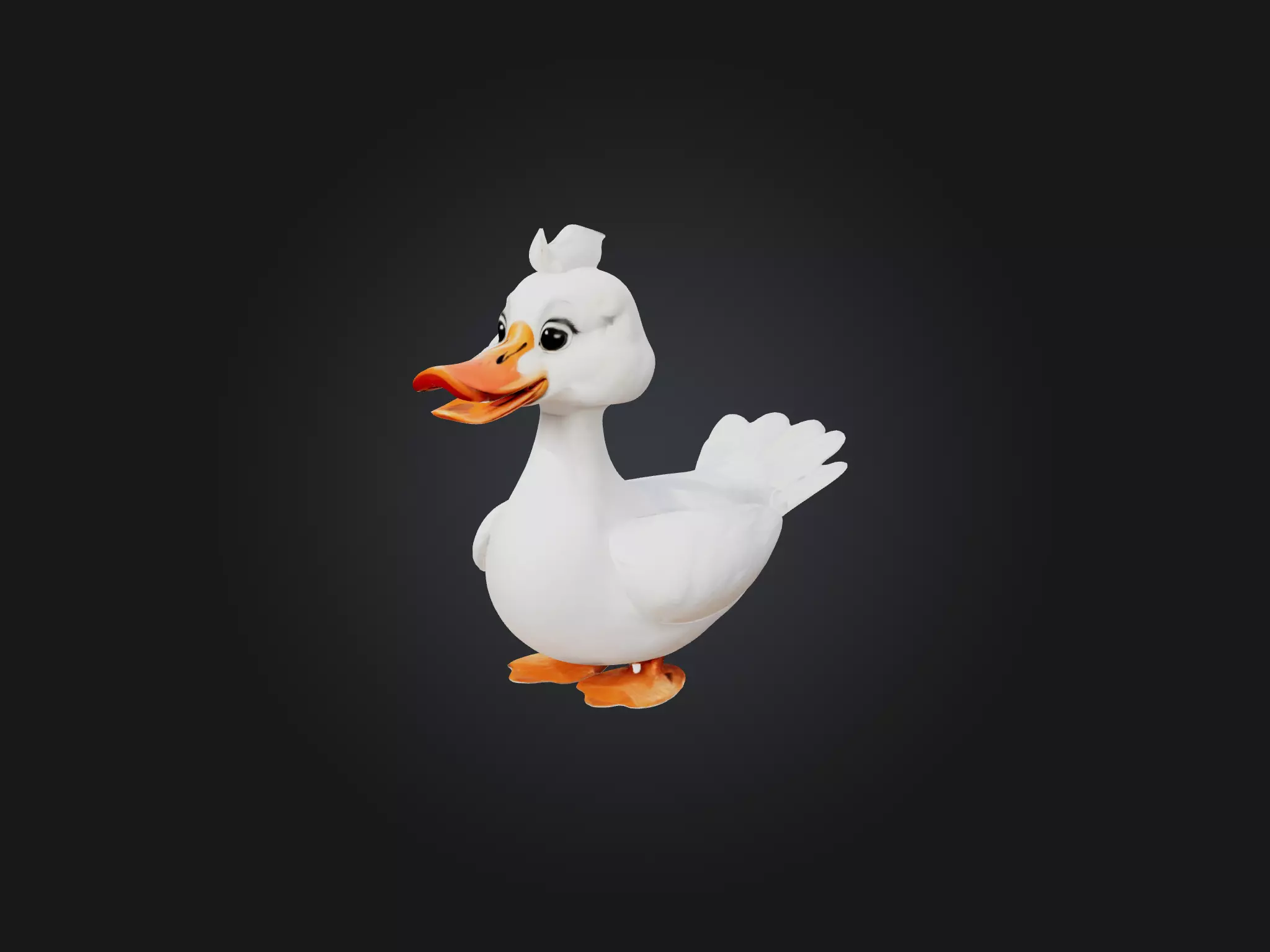Cartoon Swan Low-poly 3D model_0