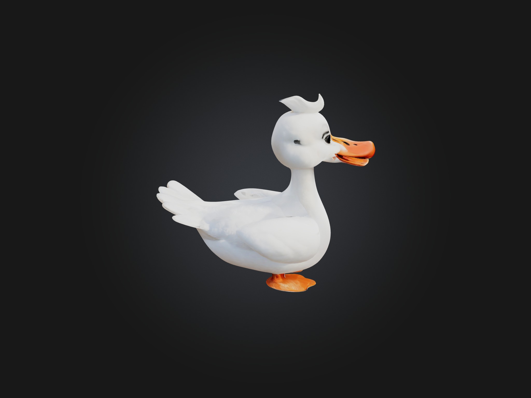 Cartoon Swan Low-poly 3D model_4