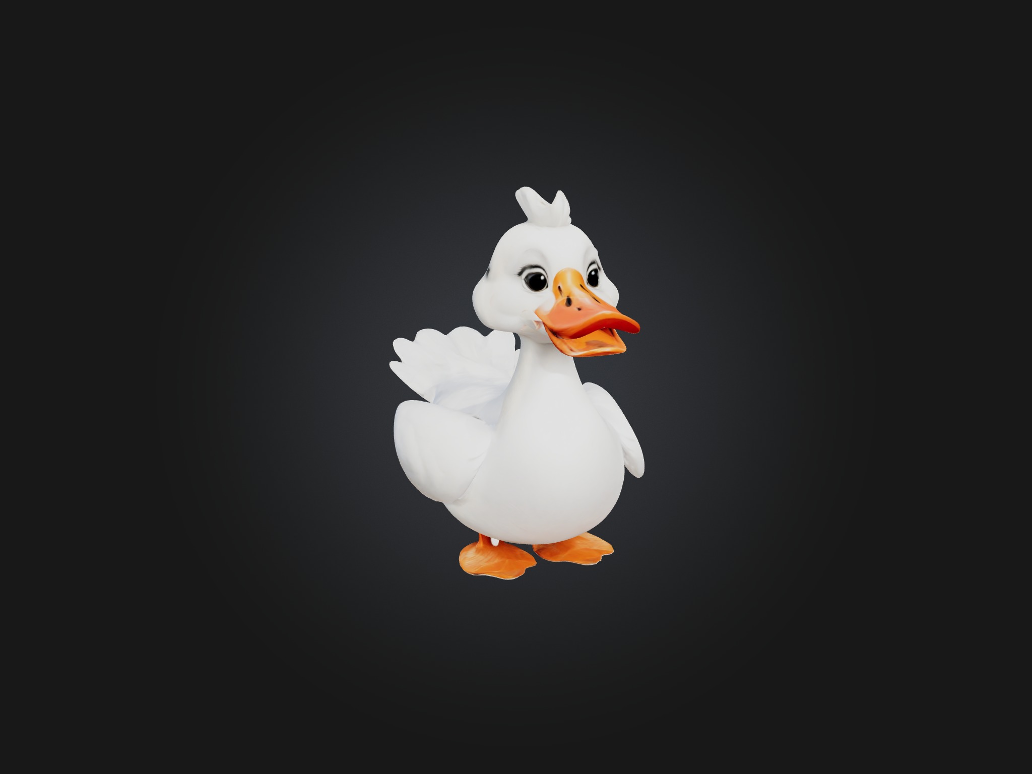 Cartoon Swan Low-poly 3D model_6