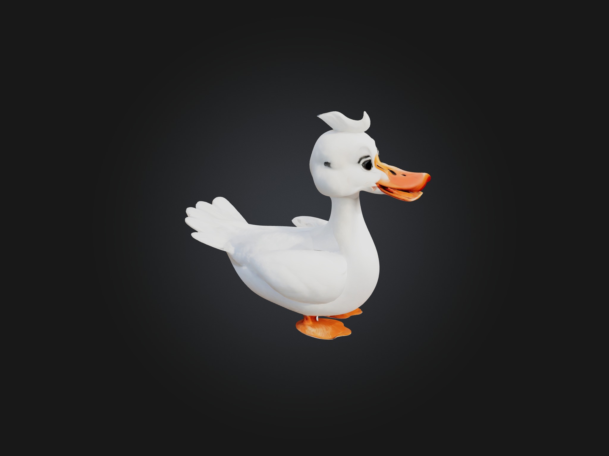 Cartoon Swan Low-poly 3D model_8