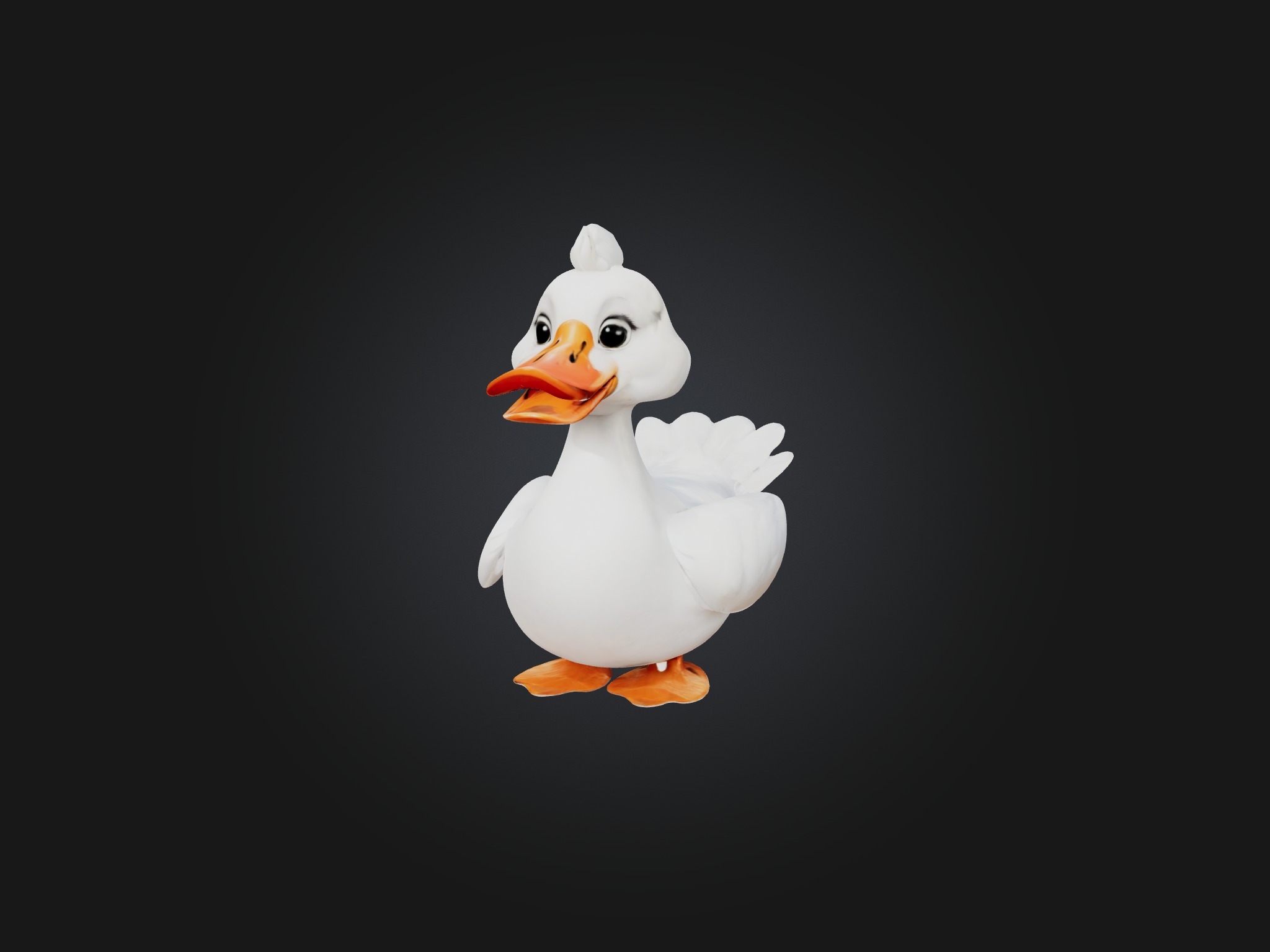 Cartoon Swan Low-poly 3D model_3