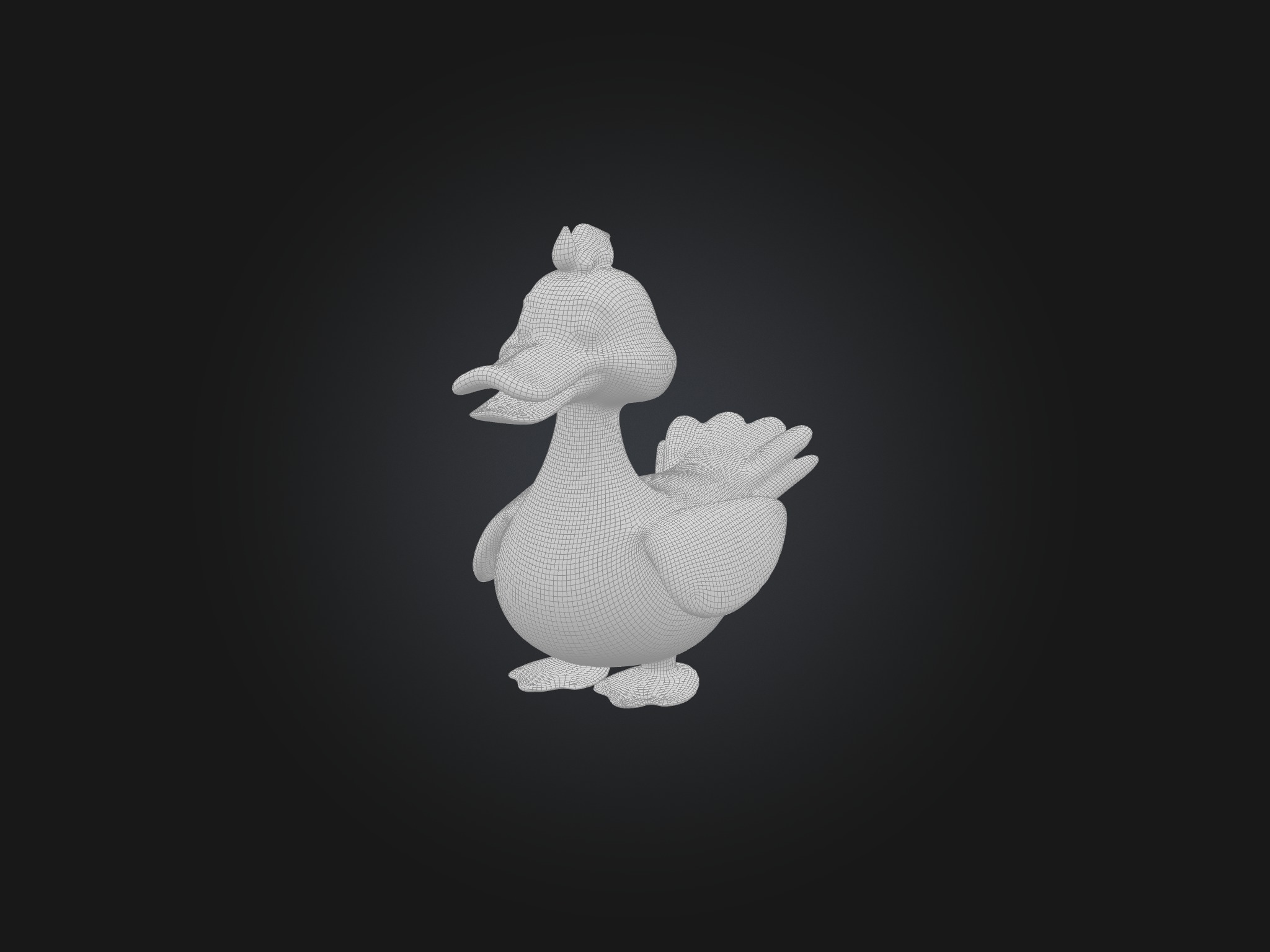 Cartoon Swan Low-poly 3D model_2