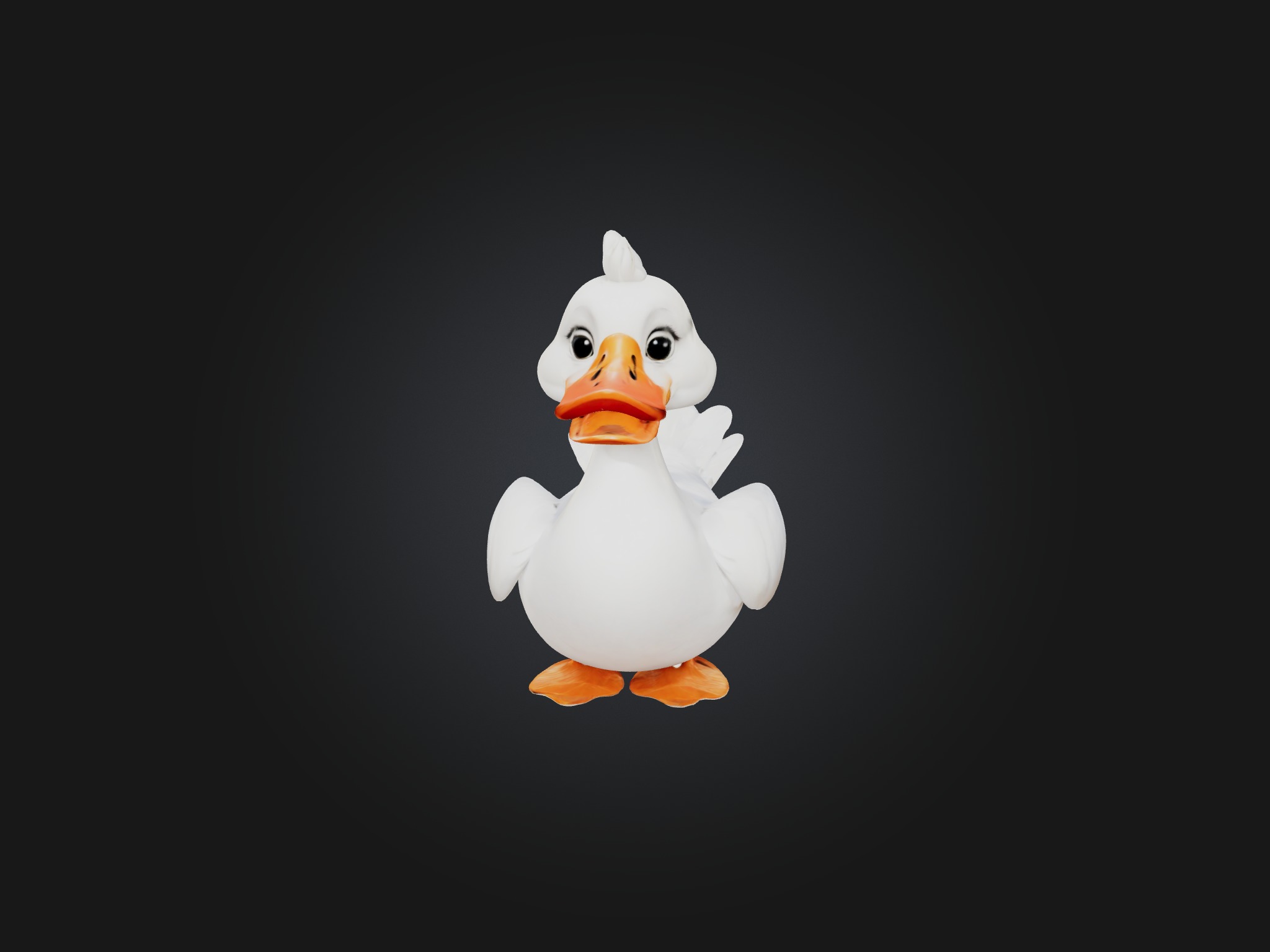 Cartoon Swan Low-poly 3D model_5