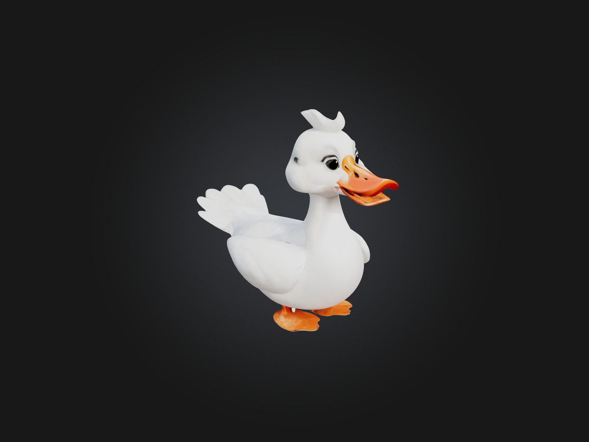 Cartoon Swan Low-poly 3D model_7