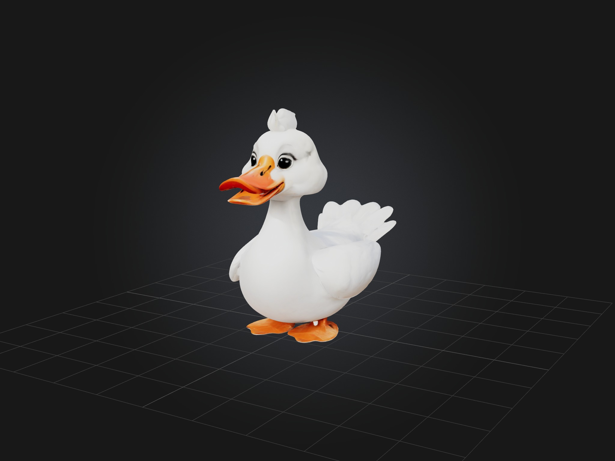 Cartoon Swan Low-poly 3D model_1