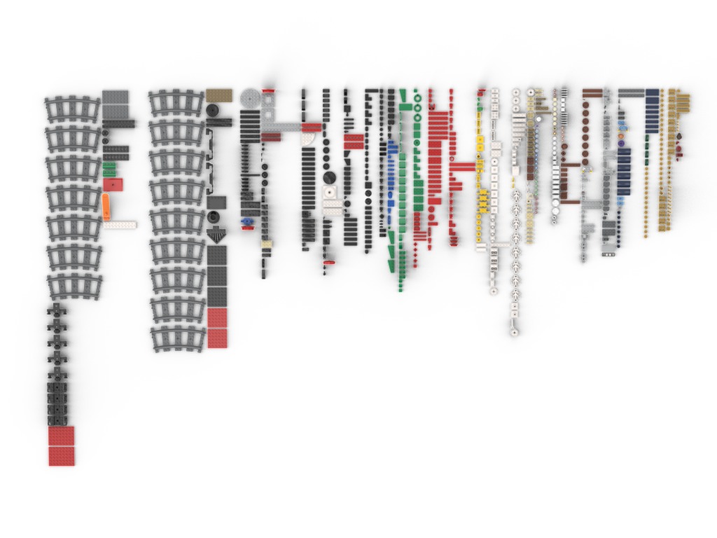 PixelBricks3D - Lego  Winter Holiday Train  3D print model_1