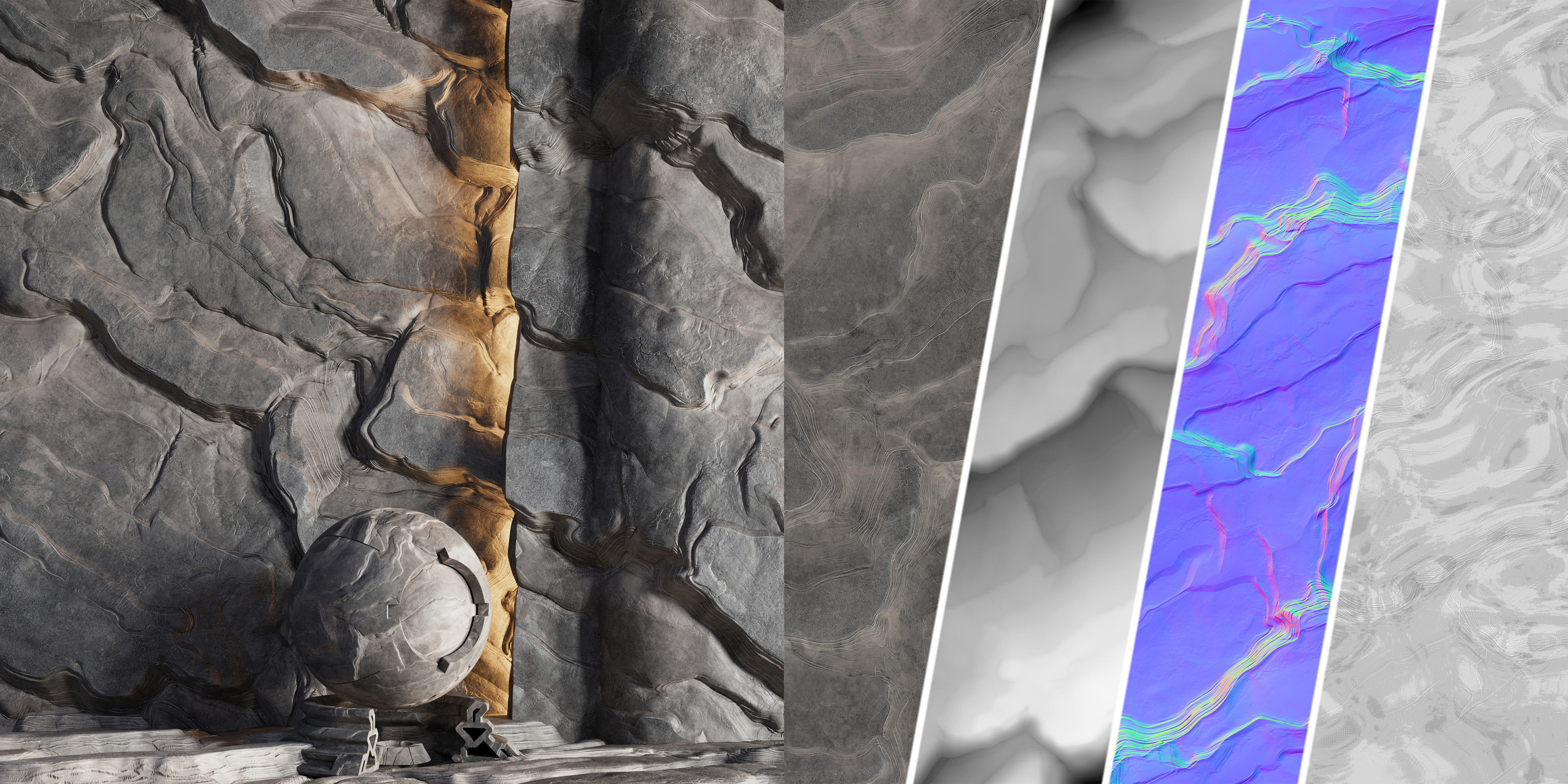 H105 Rock Cliff - PBR - 4K - Seamless - SBSAR Texture_1