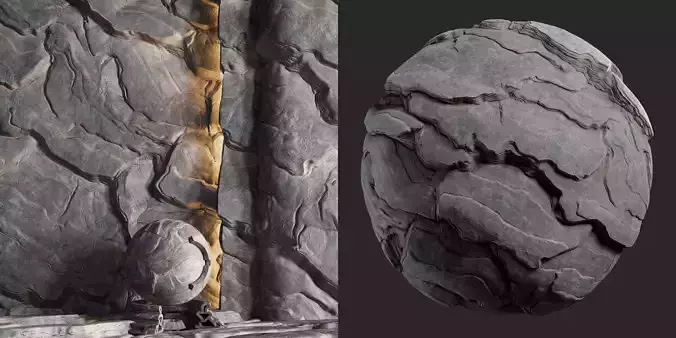 H105 Rock Cliff - PBR - 4K - Seamless - SBSAR Texture