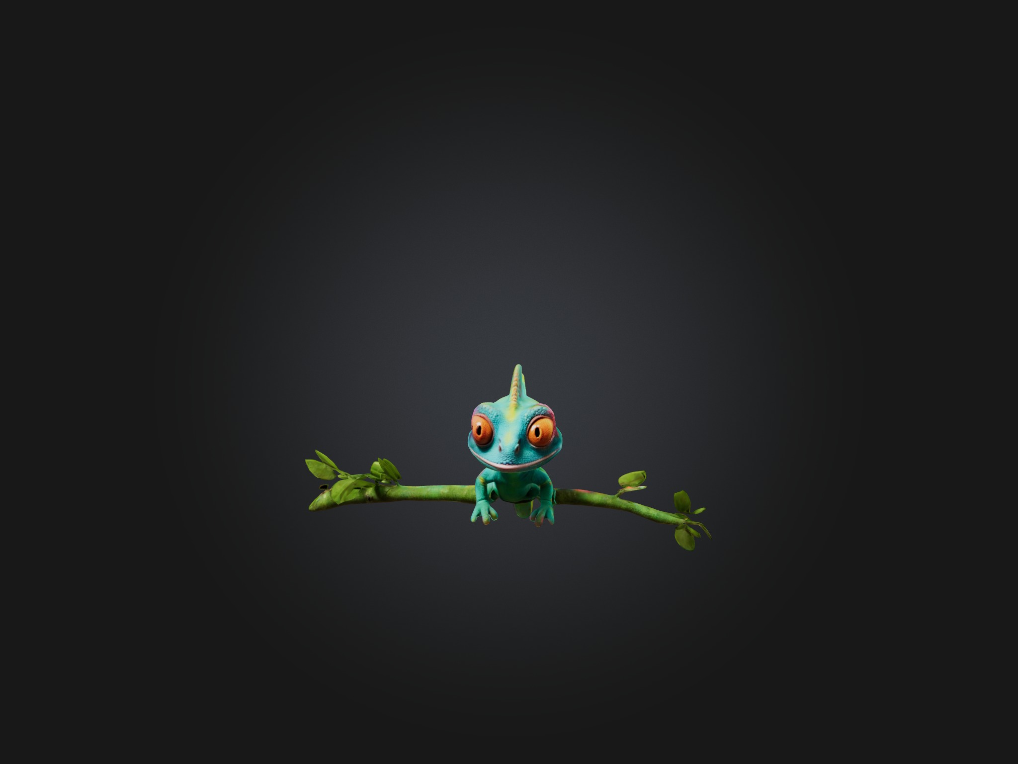 Cartoon Chameleon Low-poly 3D model_5