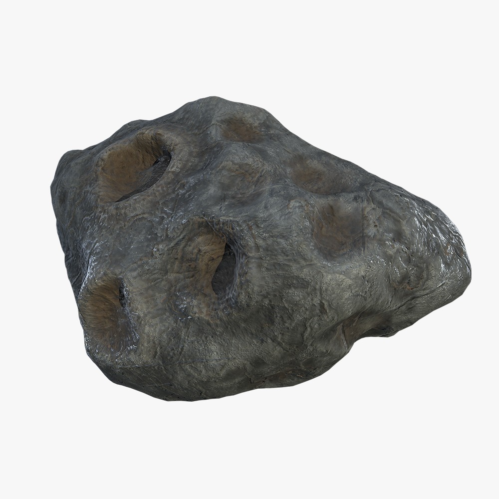 Asteroid 2a Free low-poly 3D model_5