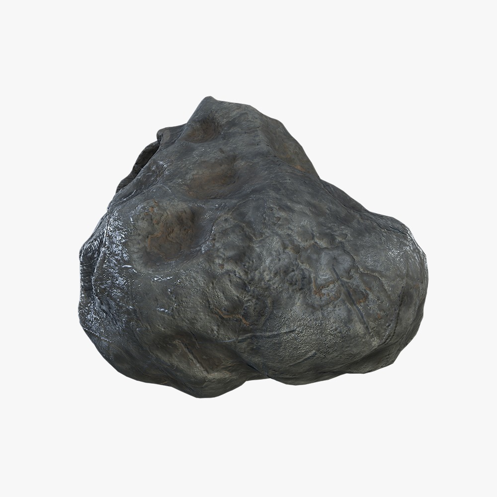 Asteroid 2a Free low-poly 3D model_4