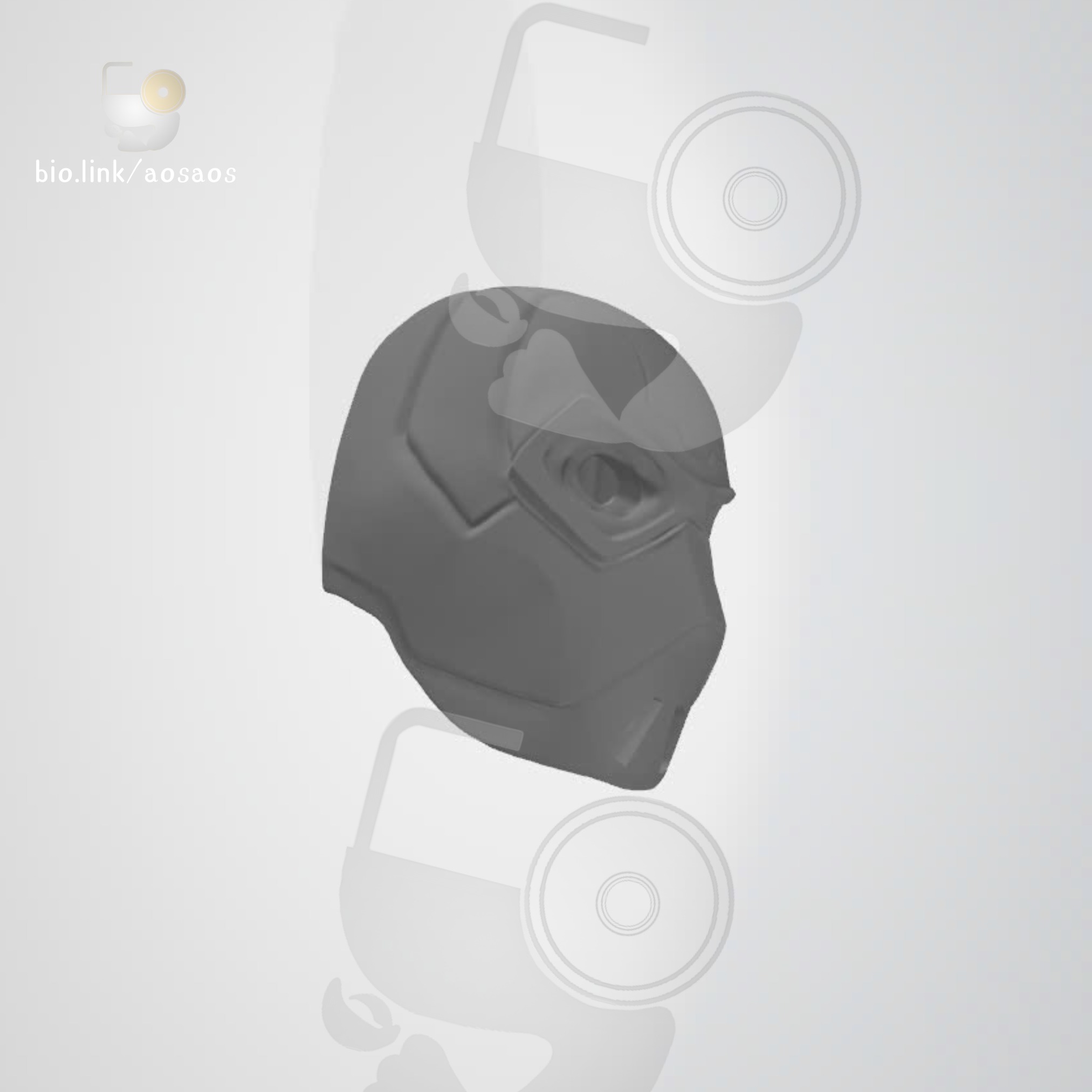 Cypher Valorant Helmet PROP STL OBJ 3D print model_3