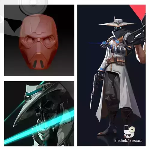 Cypher Valorant Helmet PROP STL OBJ 3D print model