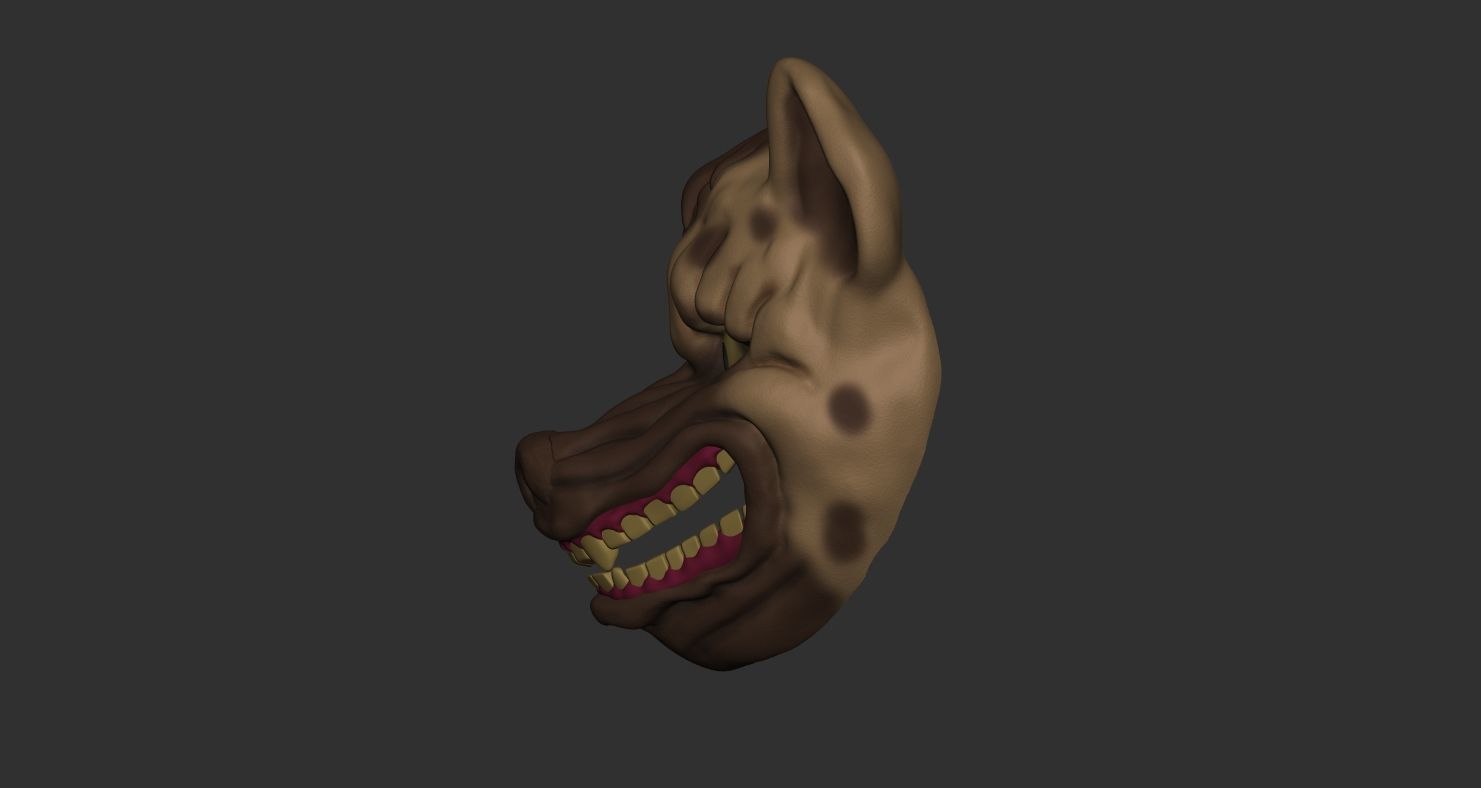 Hyena Mask Japanese 3D print model_1