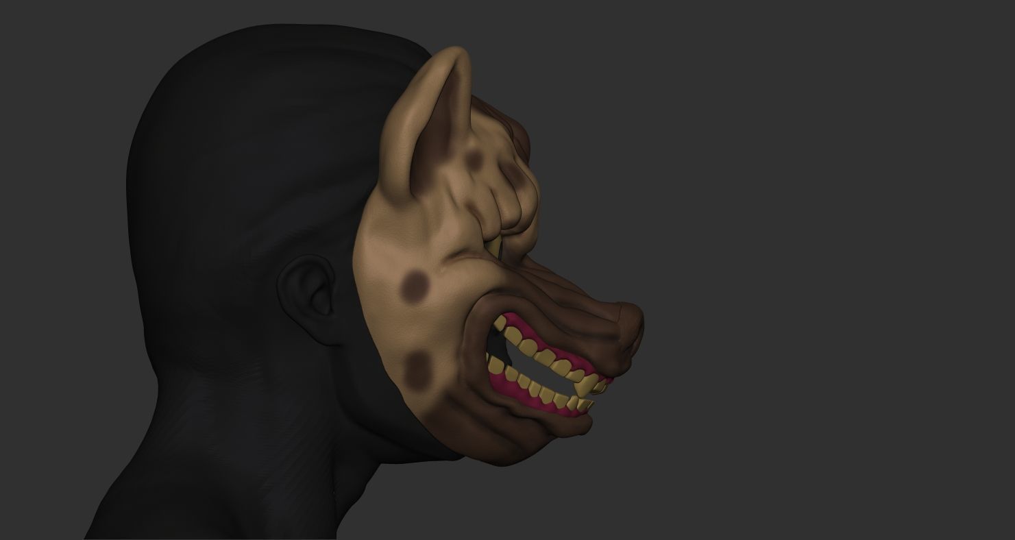 Hyena Mask Japanese 3D print model_7