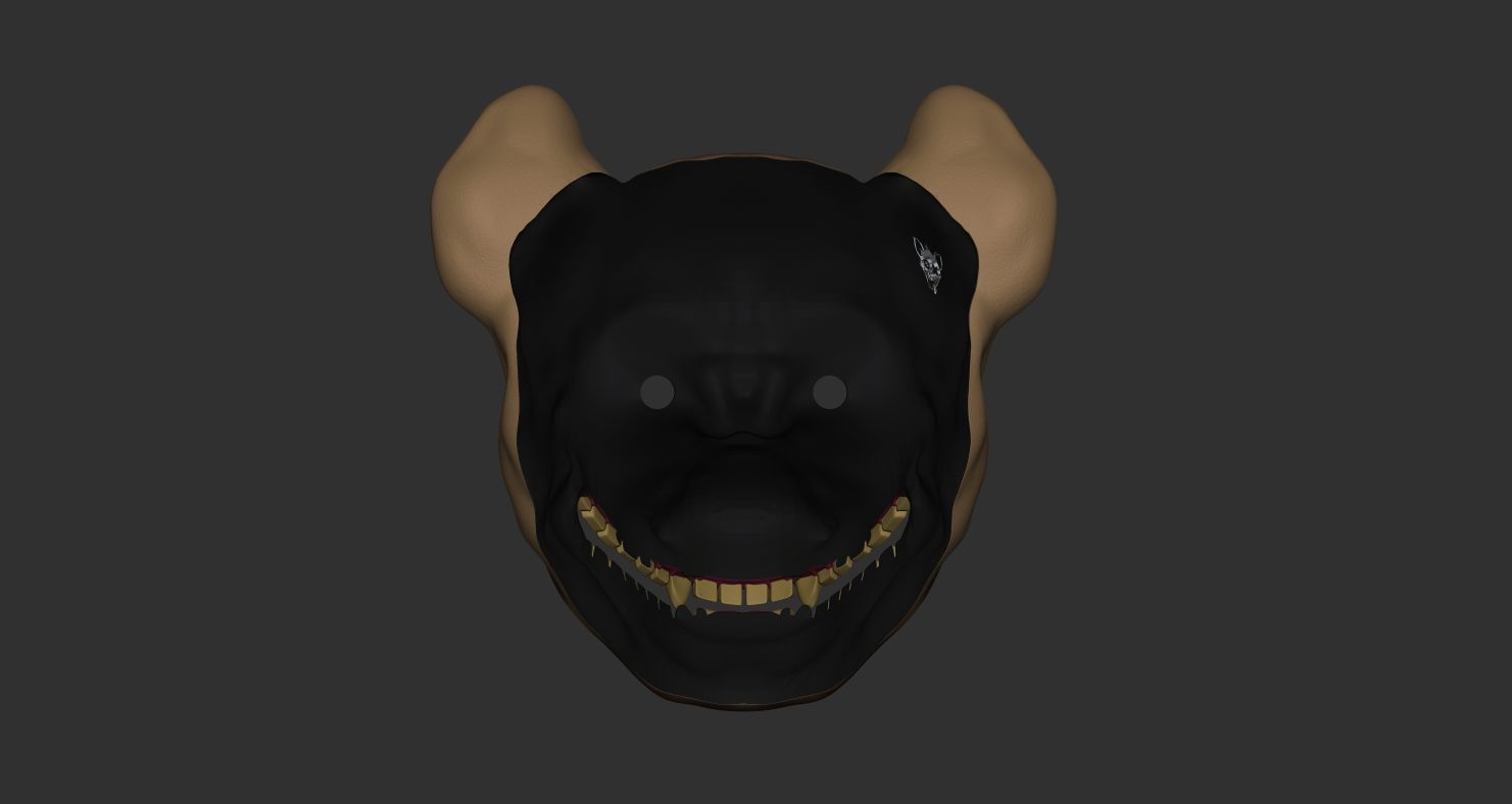 Hyena Mask Japanese 3D print model_2