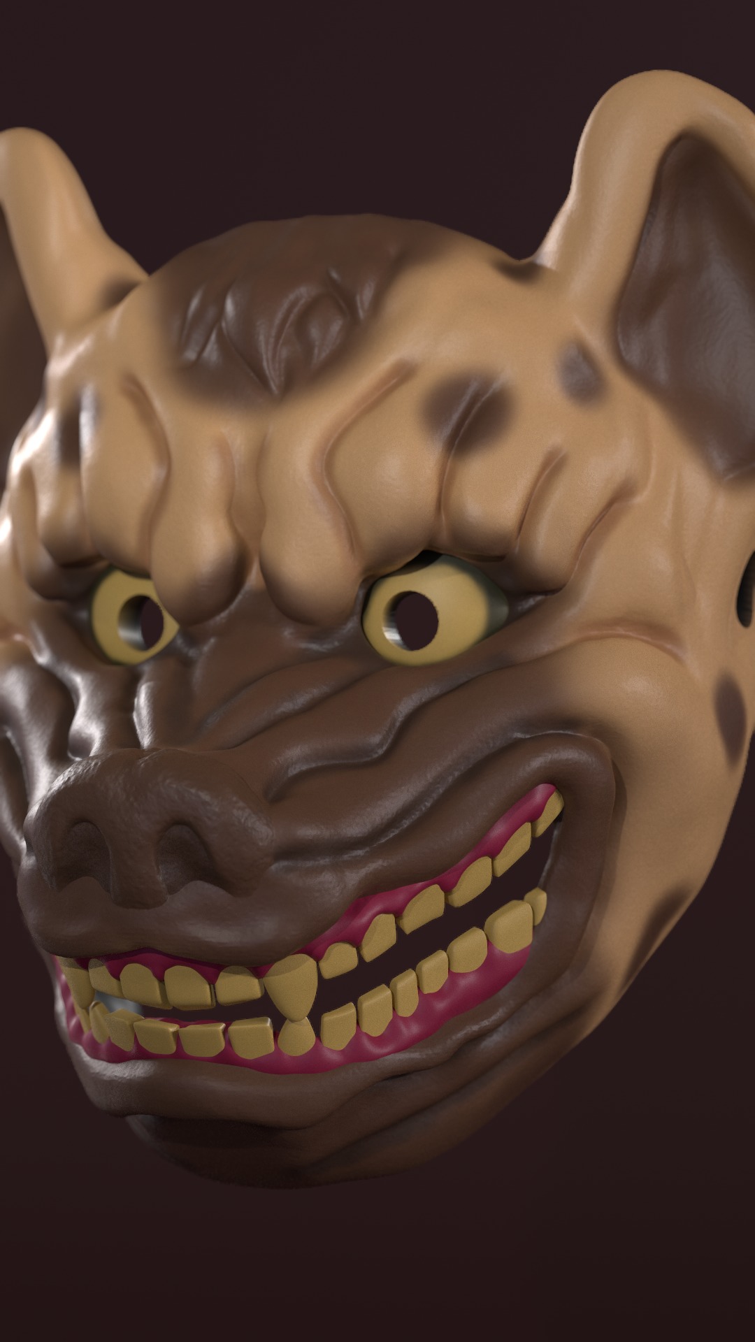 Hyena Mask Japanese 3D print model_11