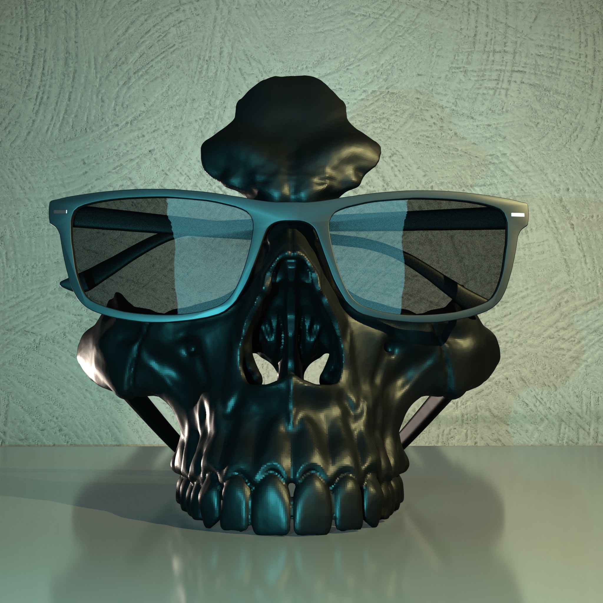 Skull Glasses Stand Holder 3D print model_2