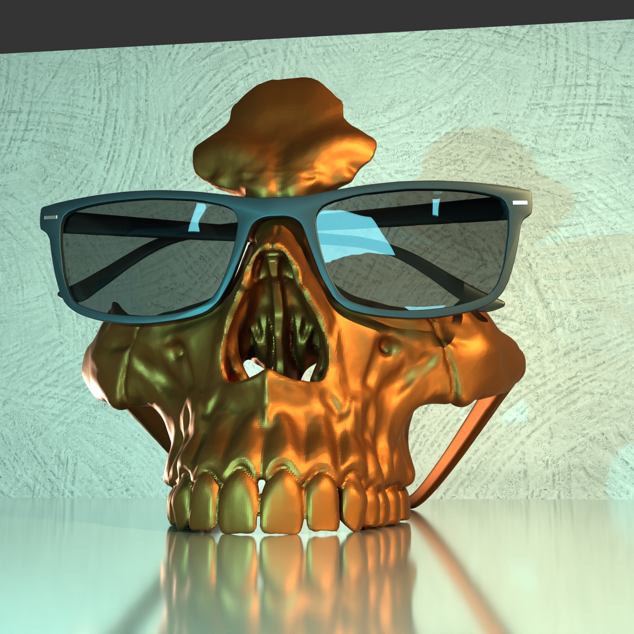 Skull Glasses Stand Holder 3D print model_3