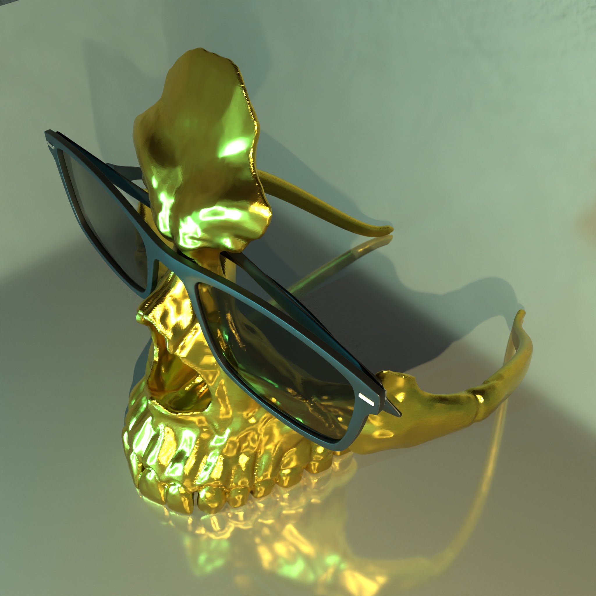 Skull Glasses Stand Holder 3D print model_4