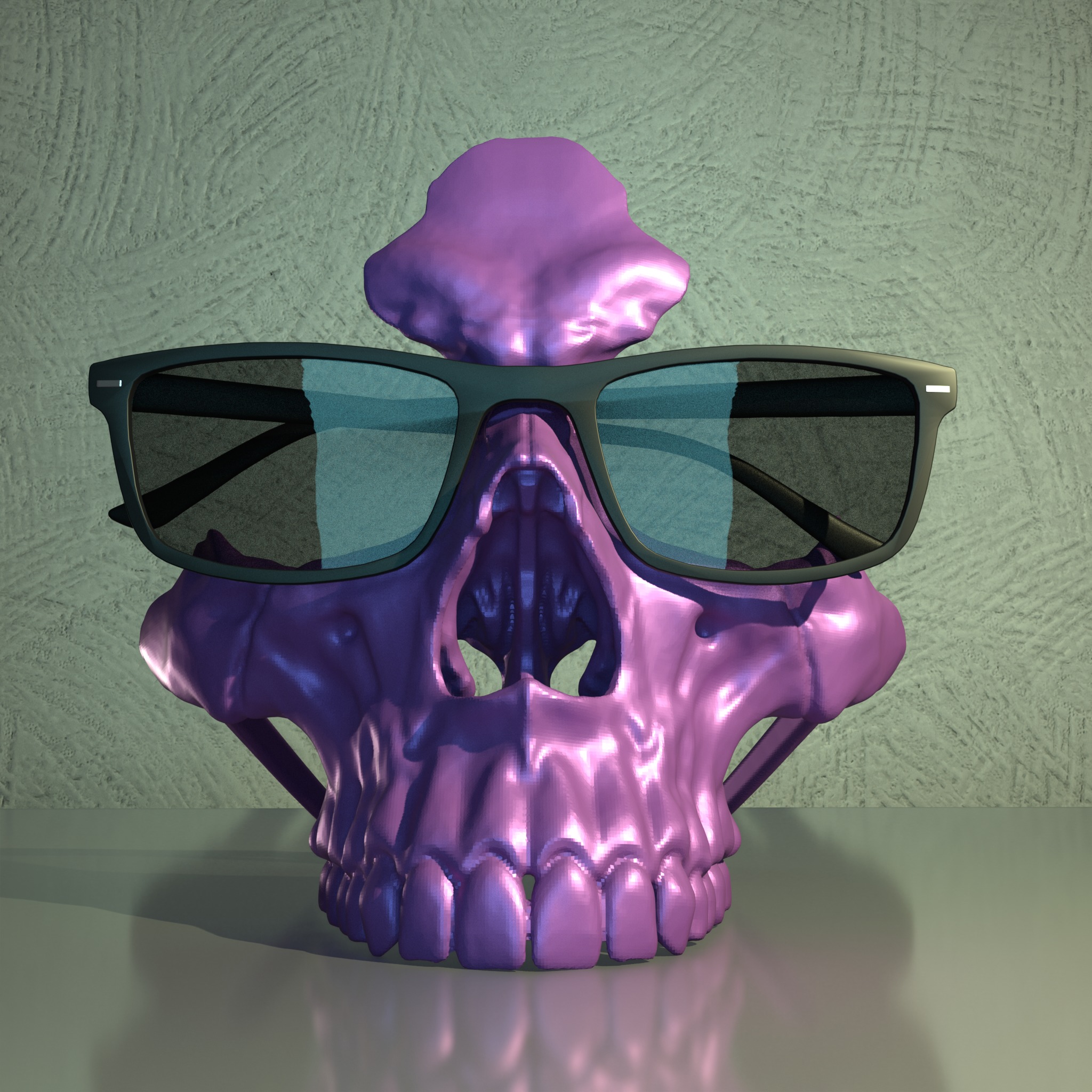 Skull Glasses Stand Holder 3D print model_1
