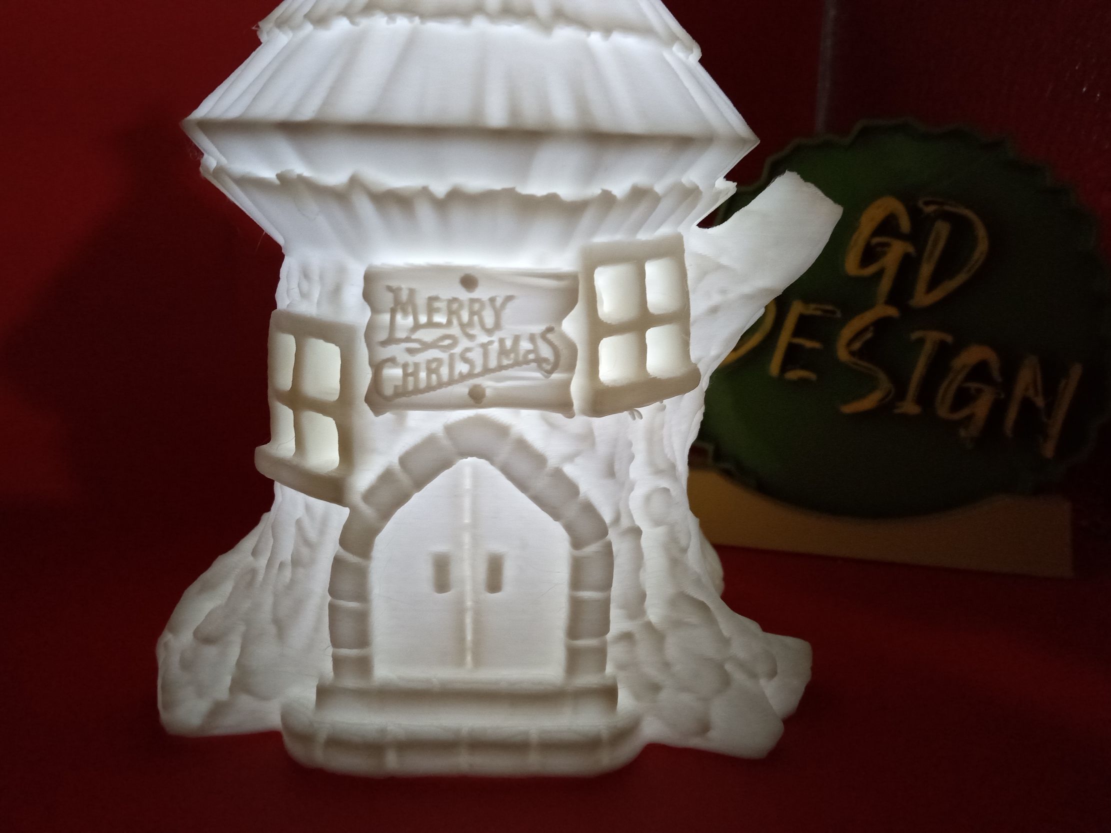 Christmas Tree Stump House Merry Christmas 3D Light 3D print model_1