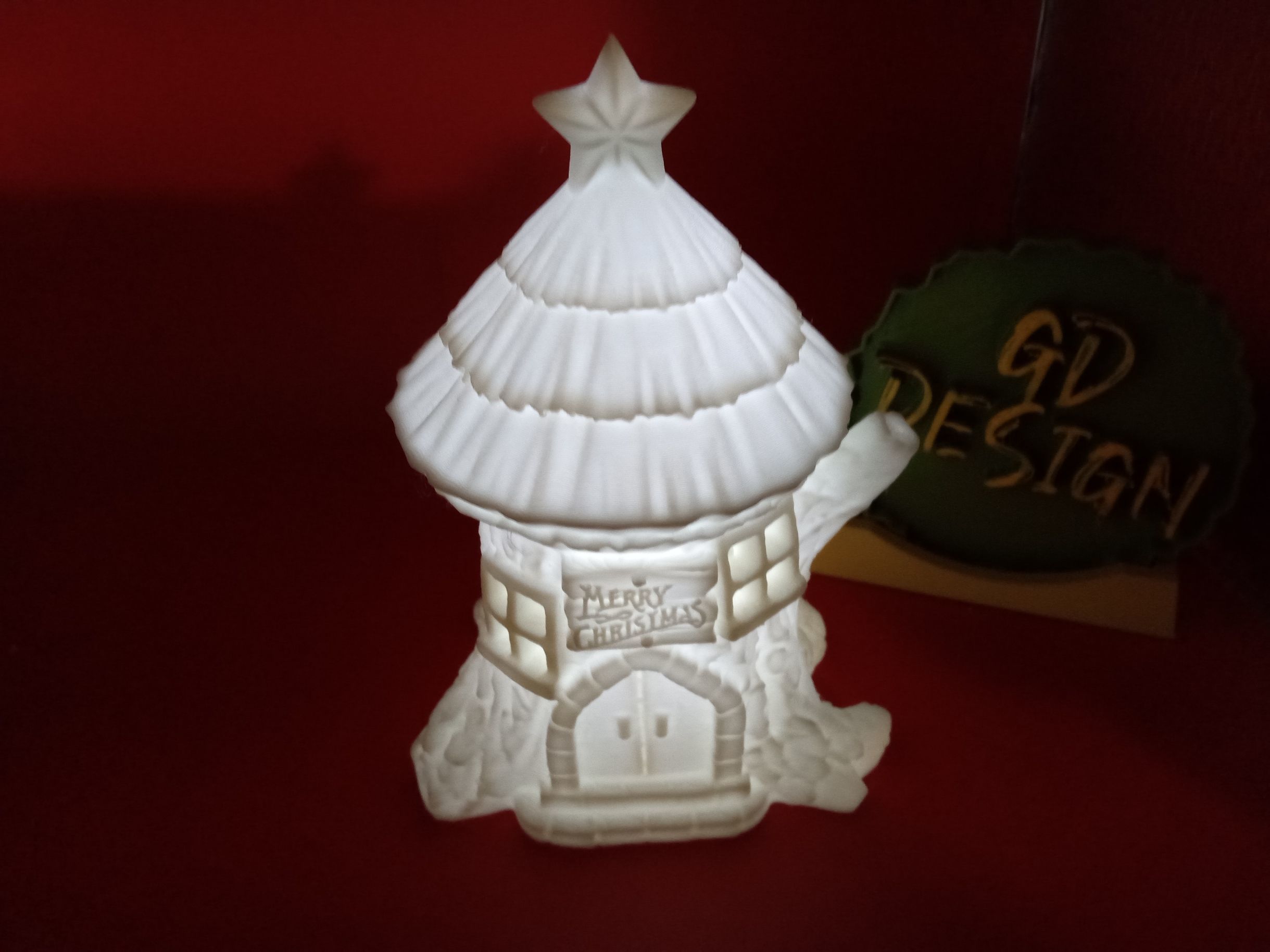 Christmas Tree Stump House Merry Christmas 3D Light 3D print model_4