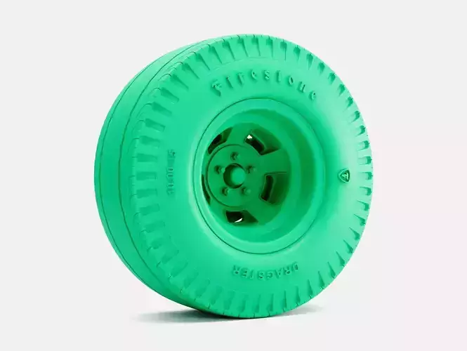 15x10 Halibrand Sprint Wheel Firestone Dragster Cheater Slick 3D print model