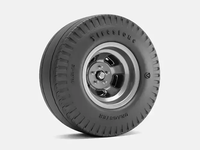 15x10 Halibrand Sprint Wheel Firestone Dragster Cheater Slick 3D print model