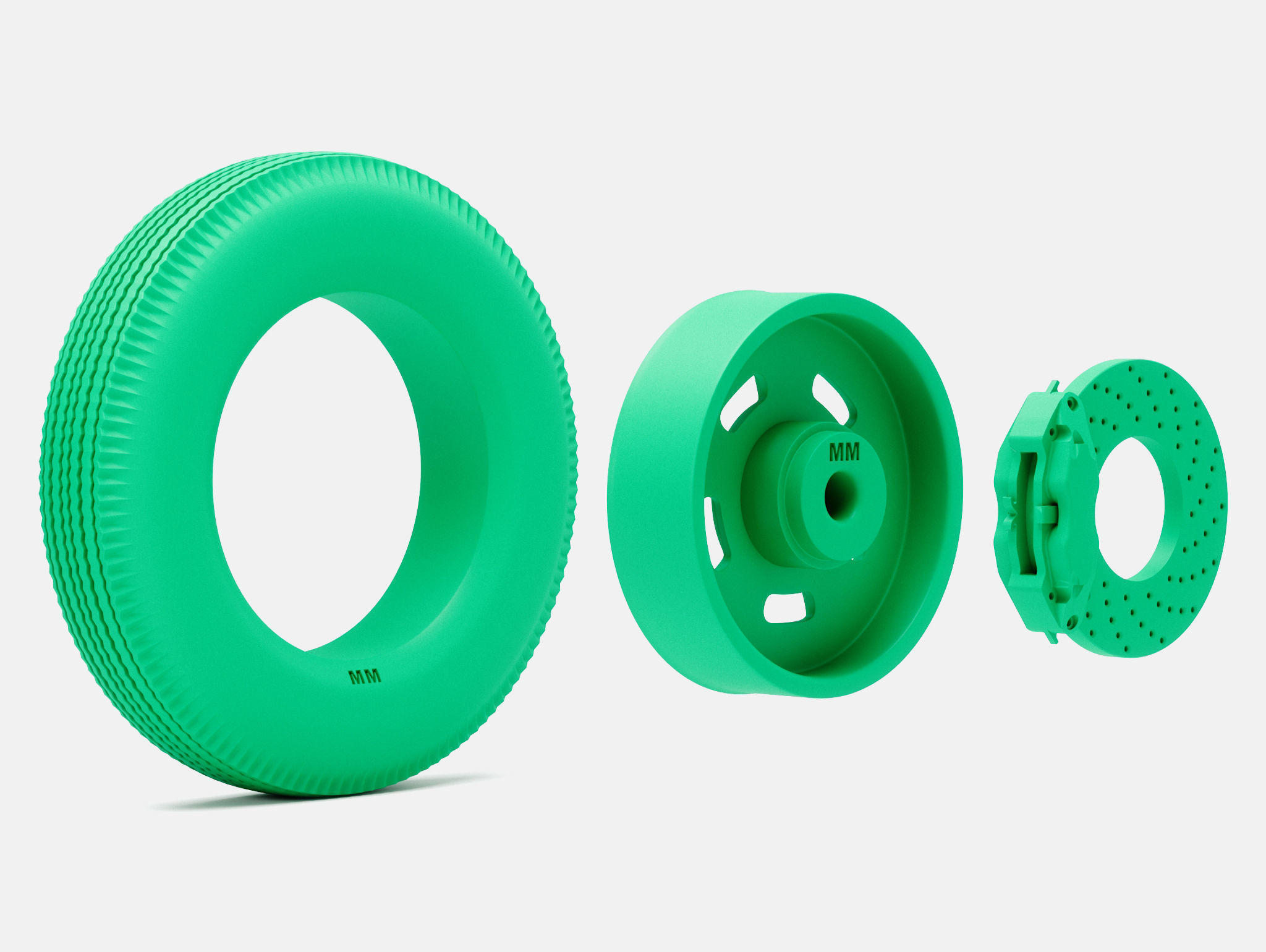 15x4 Halibrand Sprint Wheel Firestone 670-15 Tire 3D print model_5