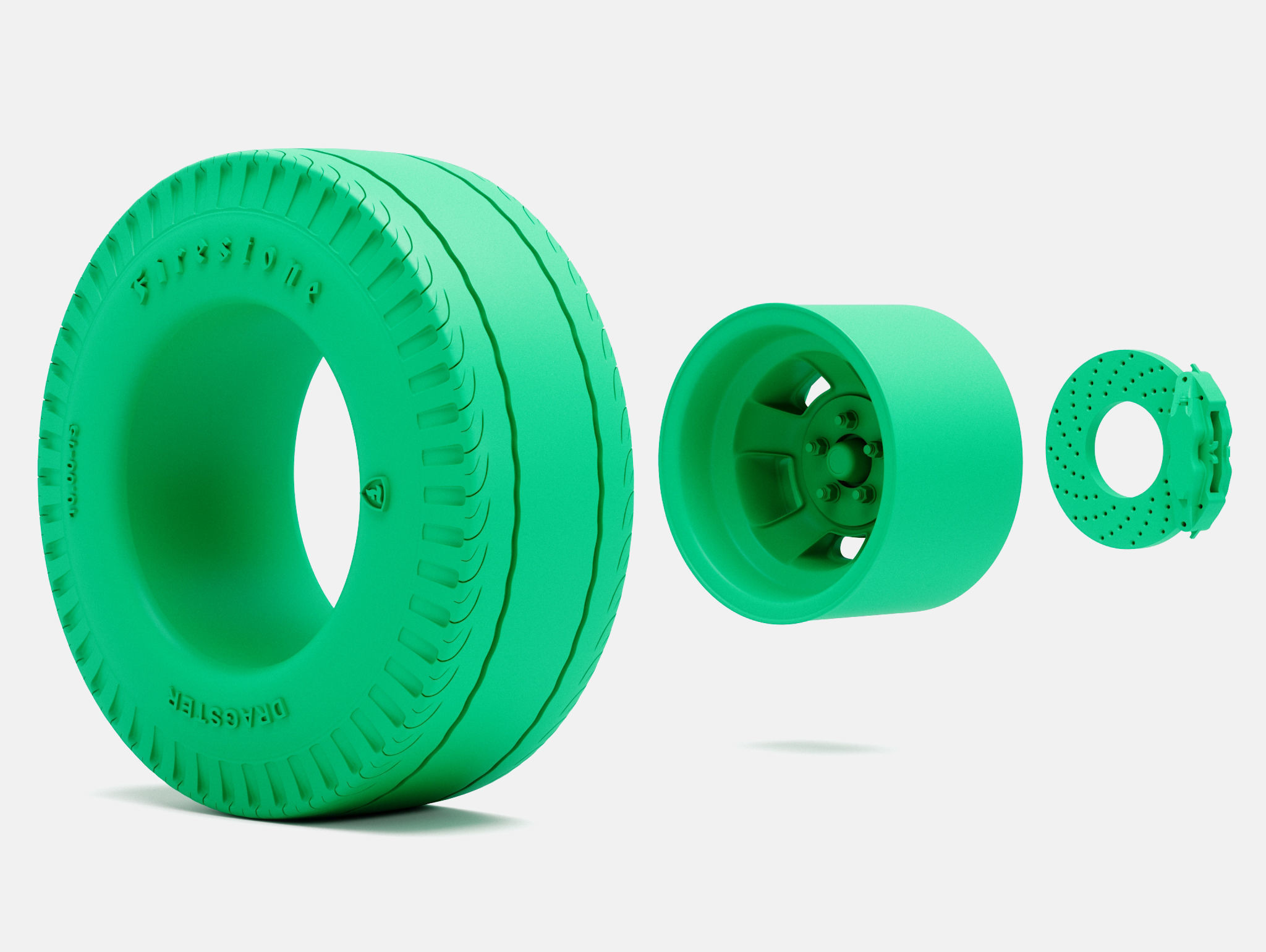 15x4 15x10 Halibrand Sprint Wheels Firestone Tires 3D print model_6