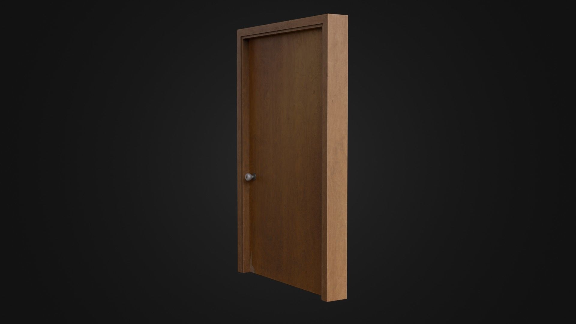Old Dirty Wooden Door 05A Low-poly 3D model_18