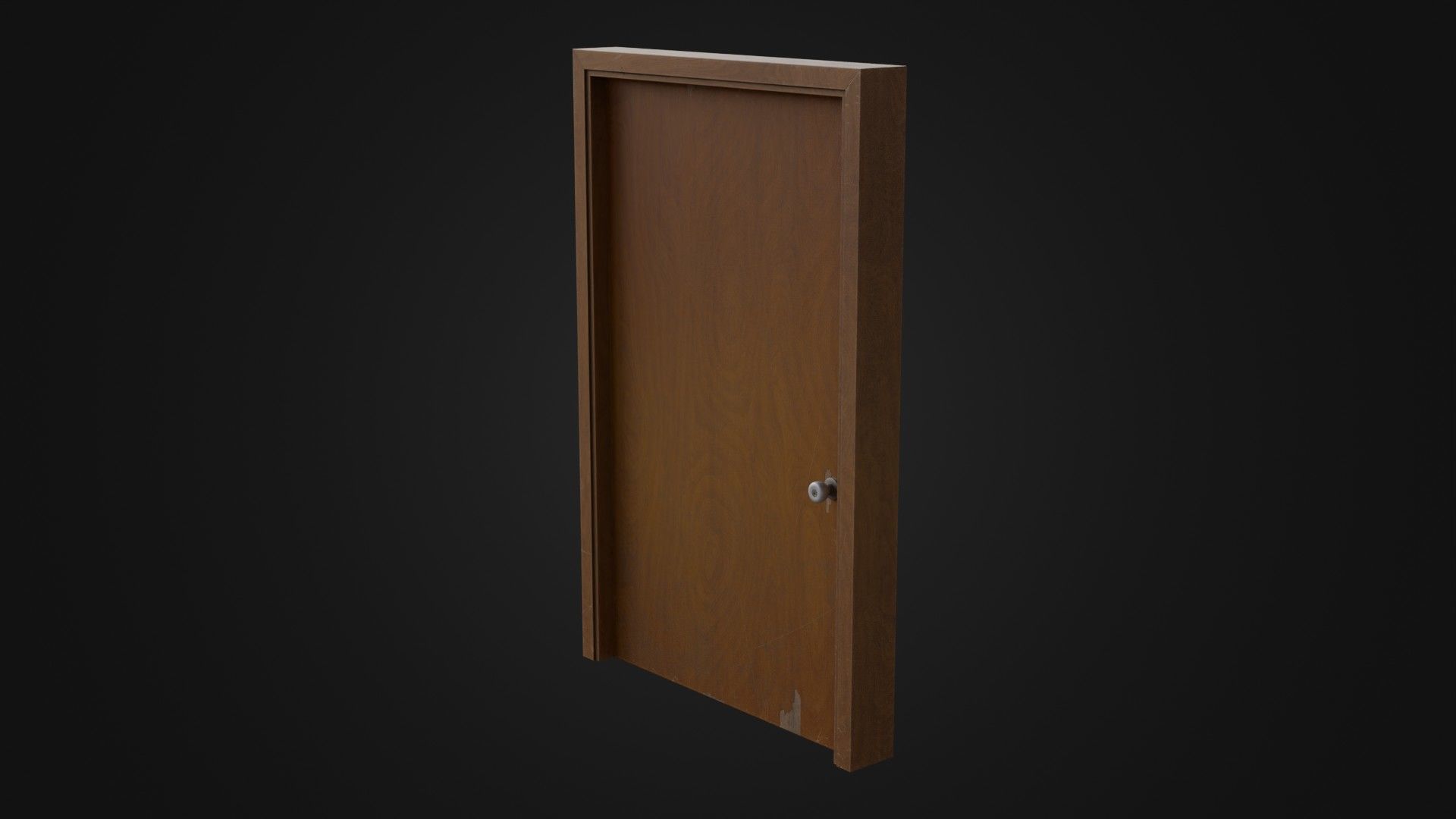 Old Dirty Wooden Door 05A Low-poly 3D model_41