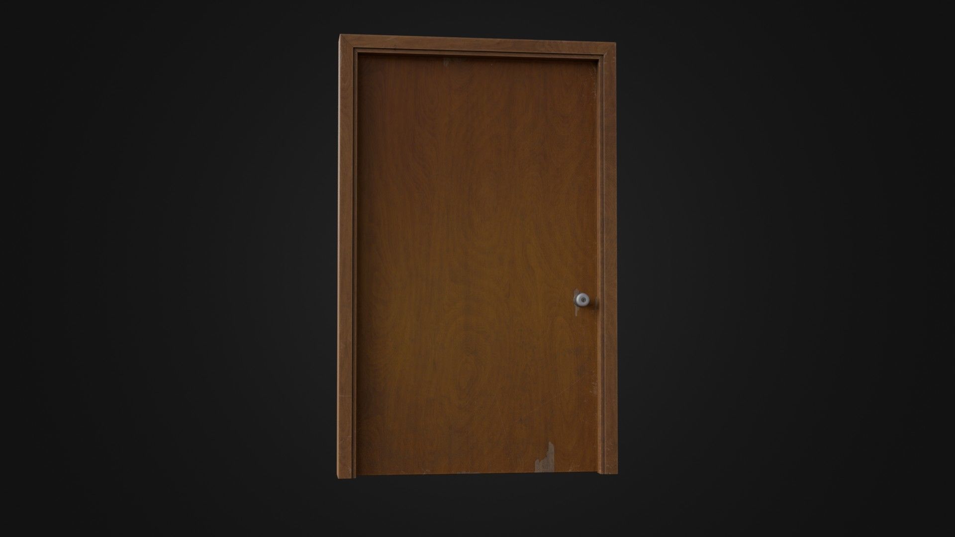 Old Dirty Wooden Door 05A Low-poly 3D model_6