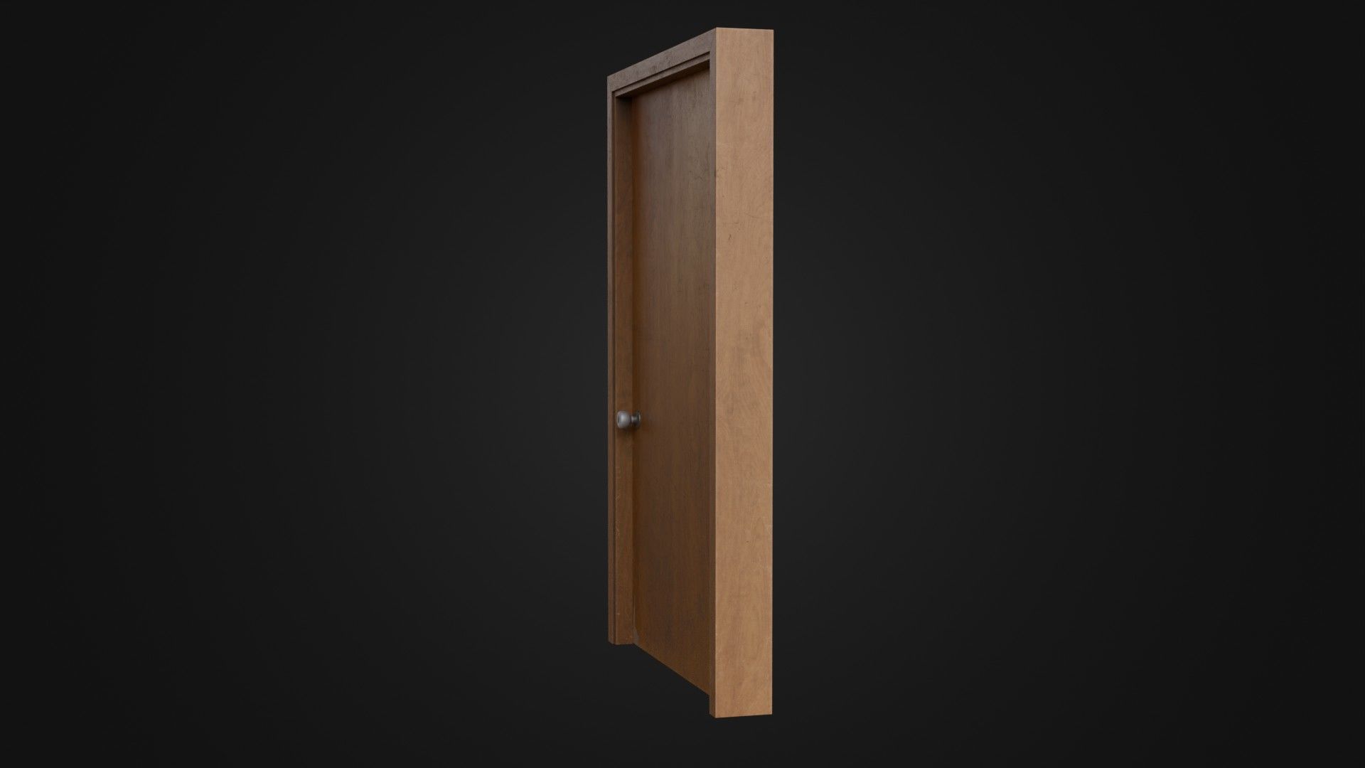 Old Dirty Wooden Door 05A Low-poly 3D model_16