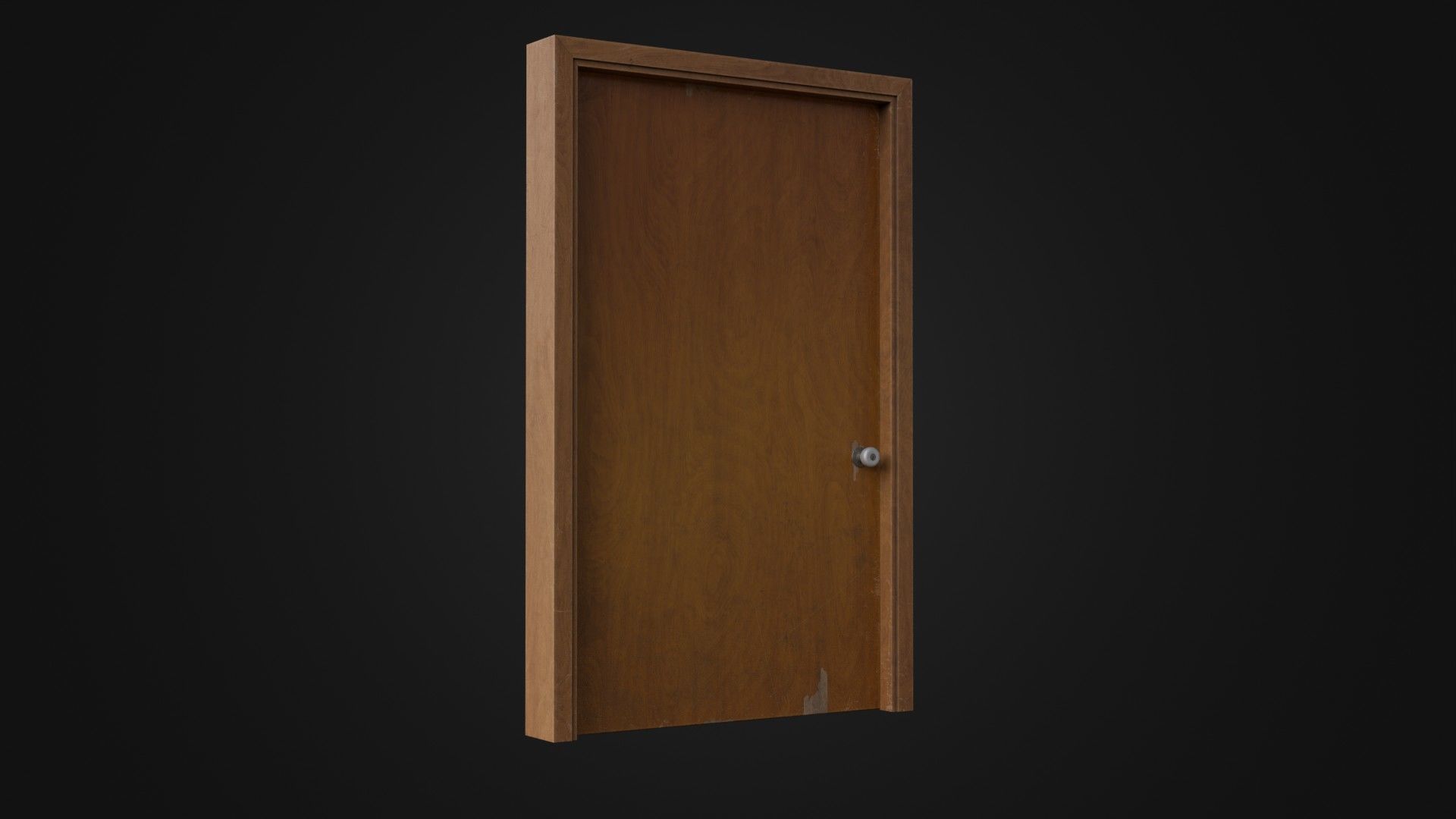 Old Dirty Wooden Door 05A Low-poly 3D model_4