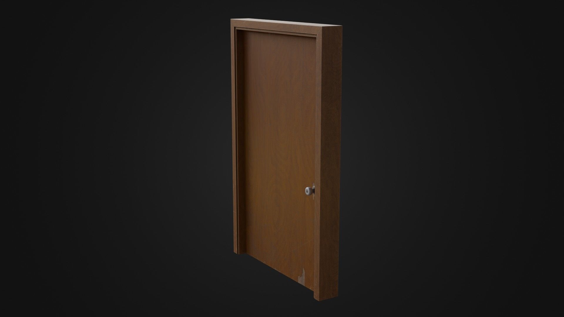 Old Dirty Wooden Door 05A Low-poly 3D model_40