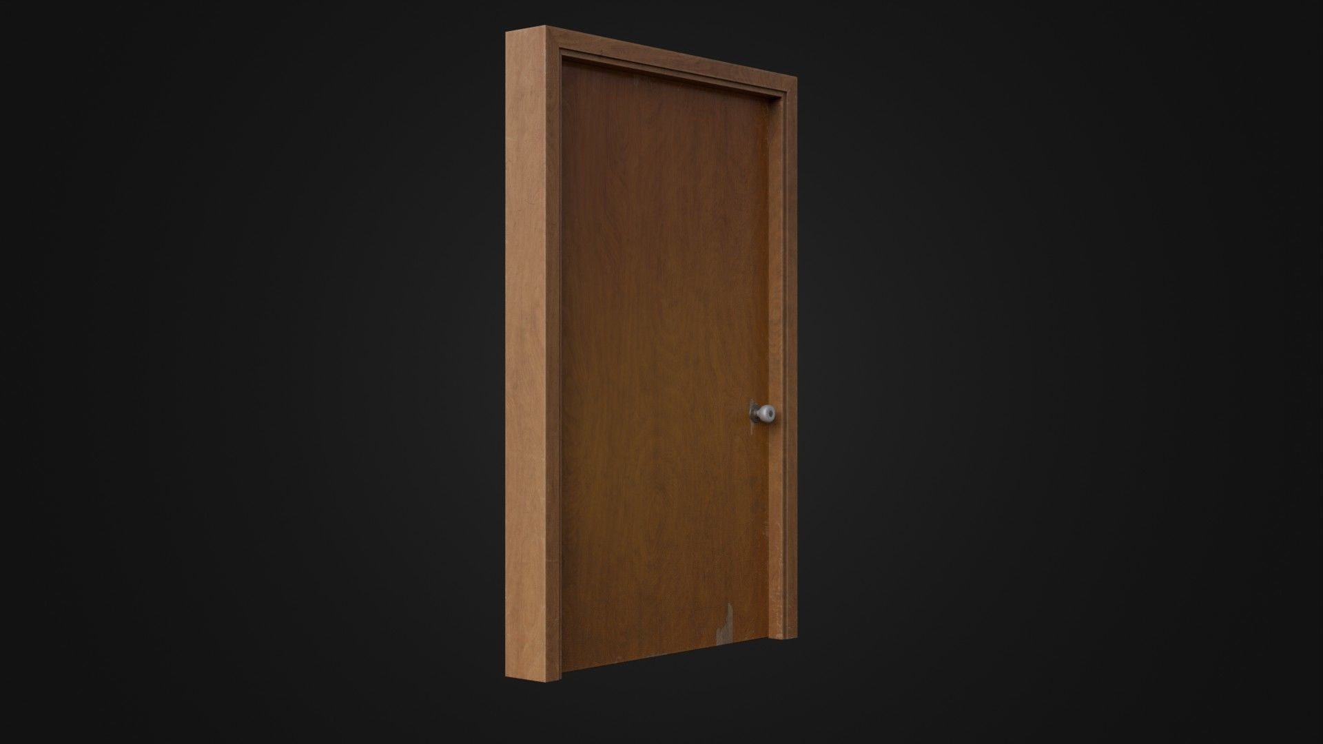 Old Dirty Wooden Door 05A Low-poly 3D model_9