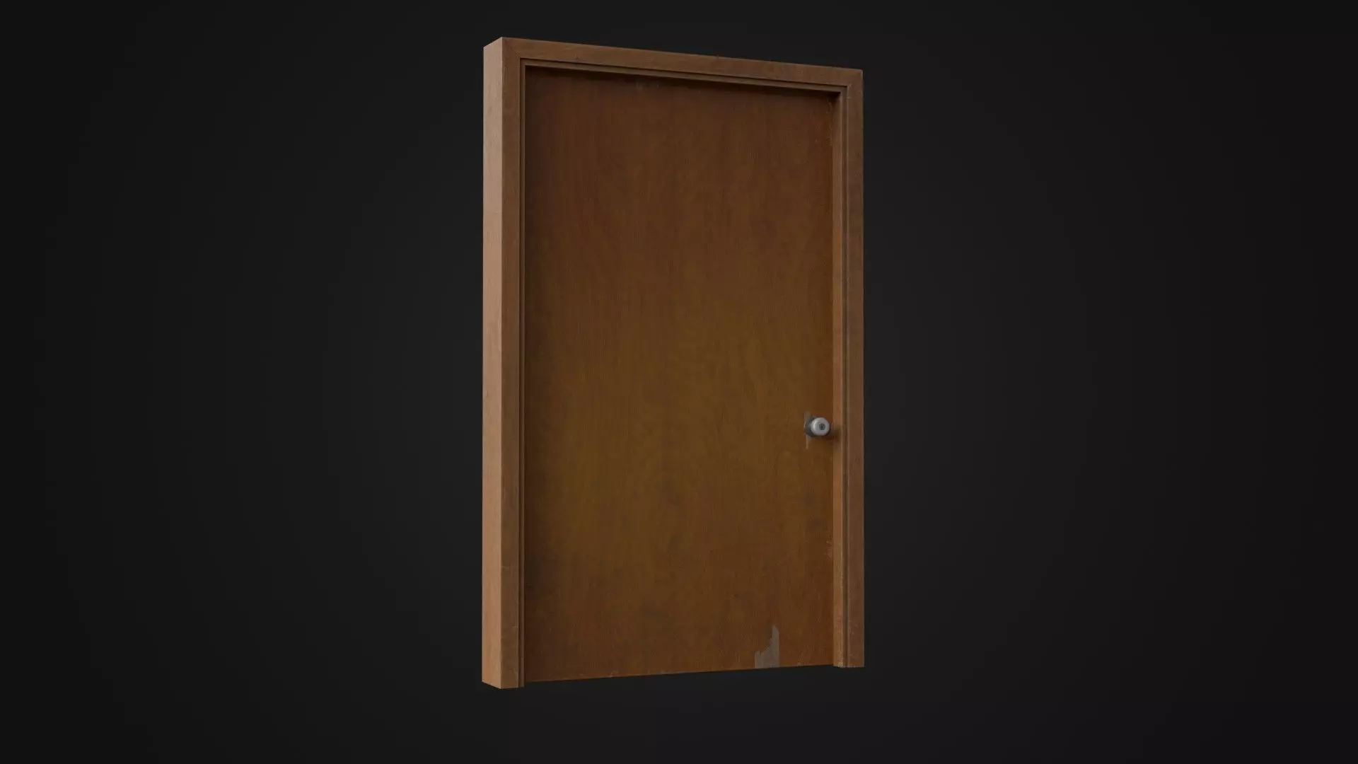 Old Dirty Wooden Door 05A Low-poly 3D model_0