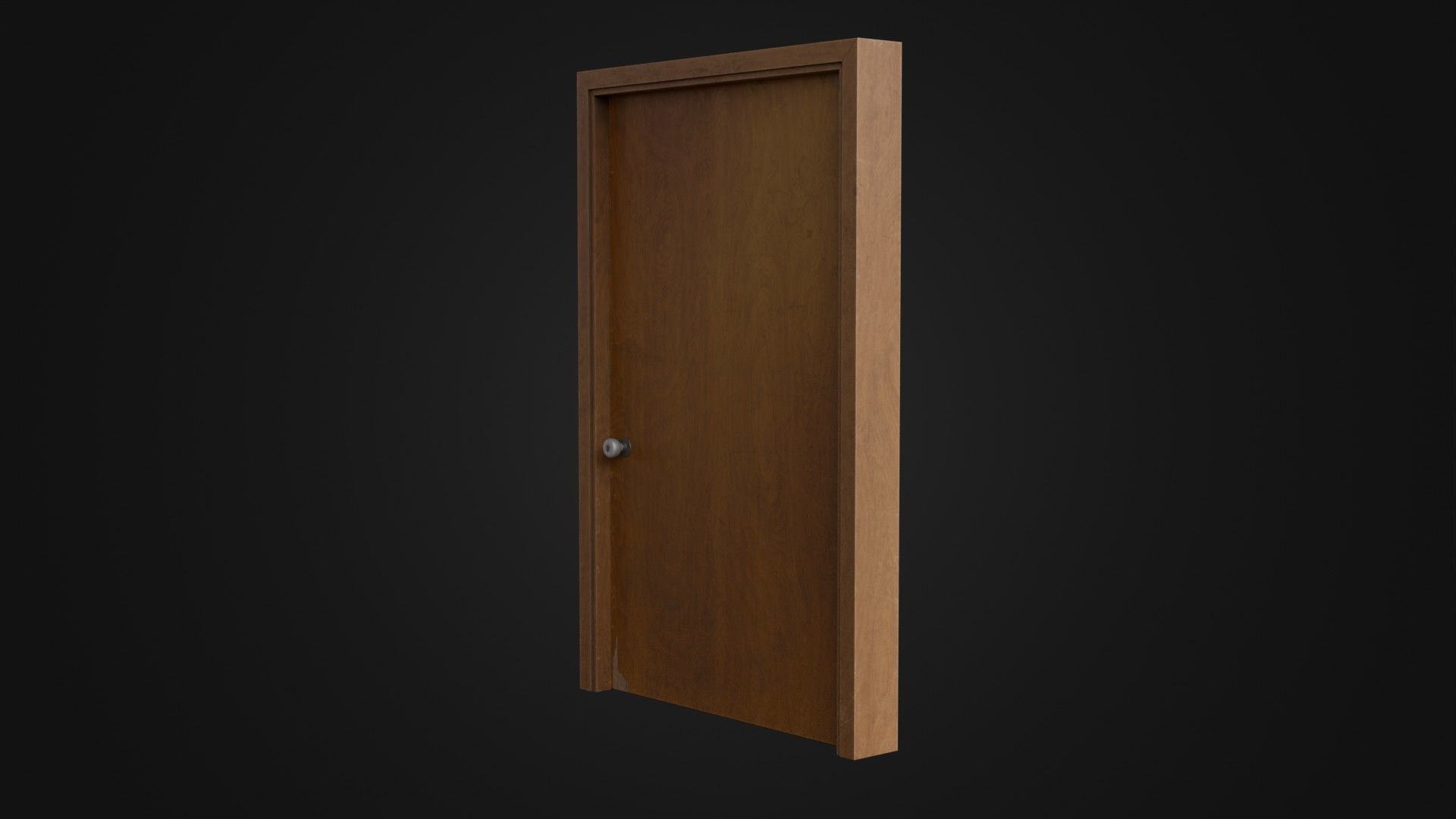 Old Dirty Wooden Door 05A Low-poly 3D model_19