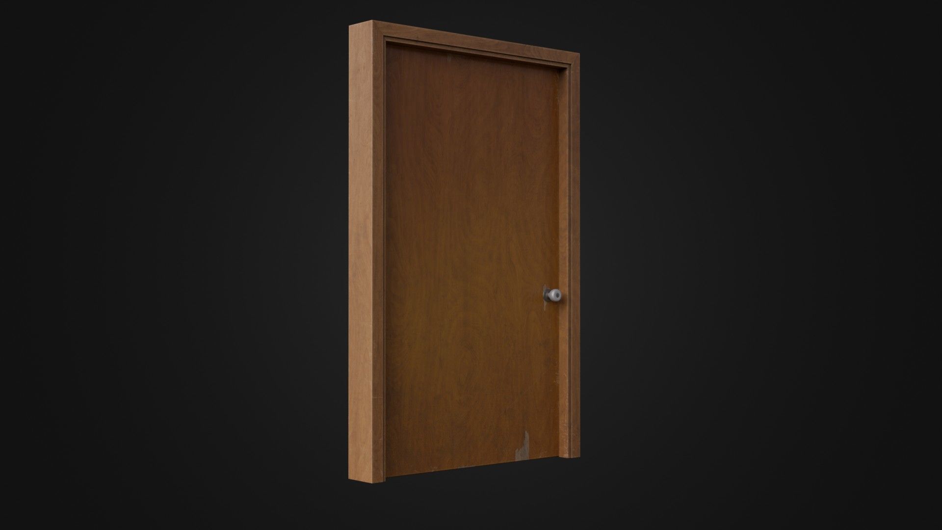 Old Dirty Wooden Door 05A Low-poly 3D model_8