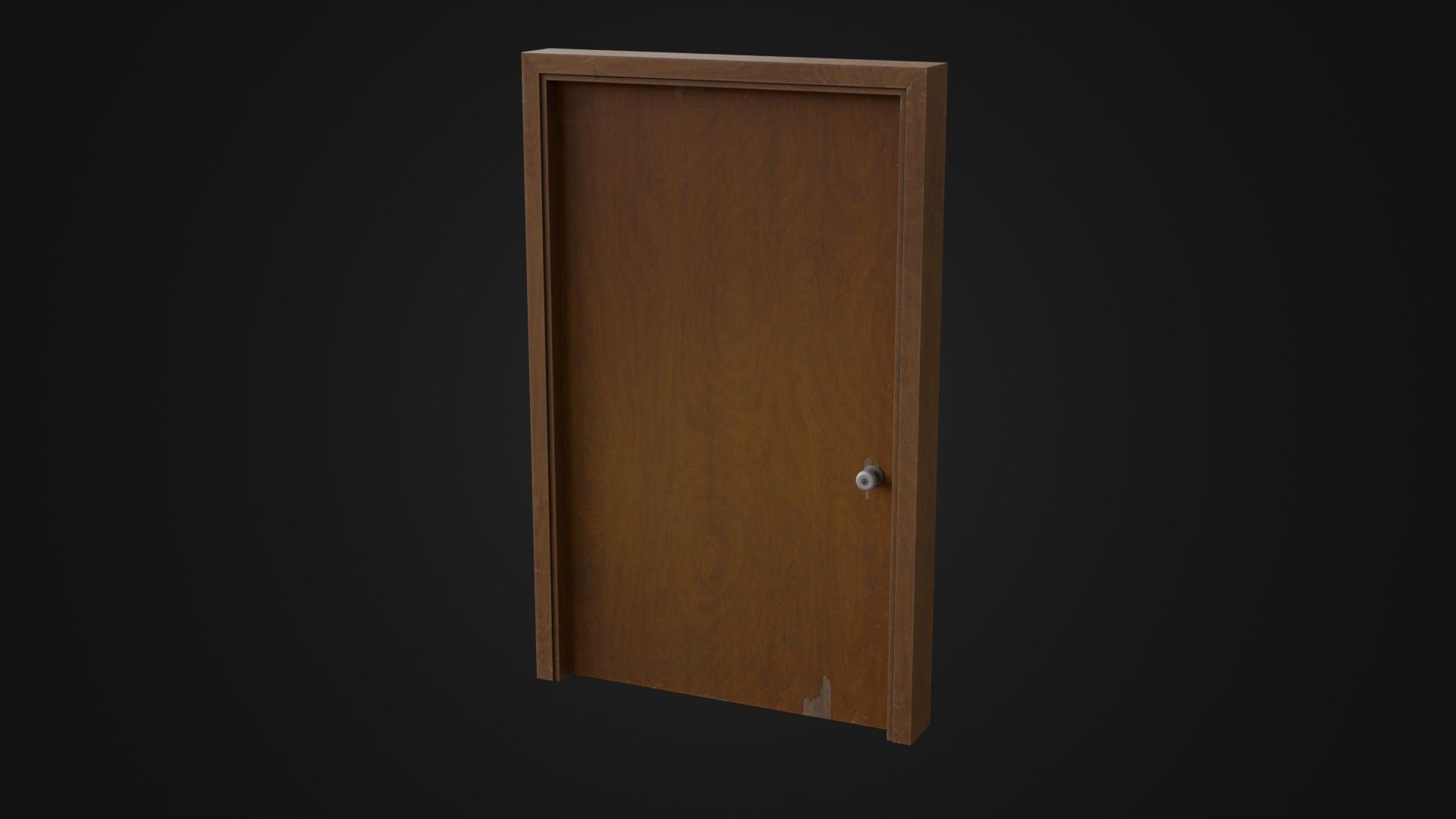 Old Dirty Wooden Door 05A Low-poly 3D model_43