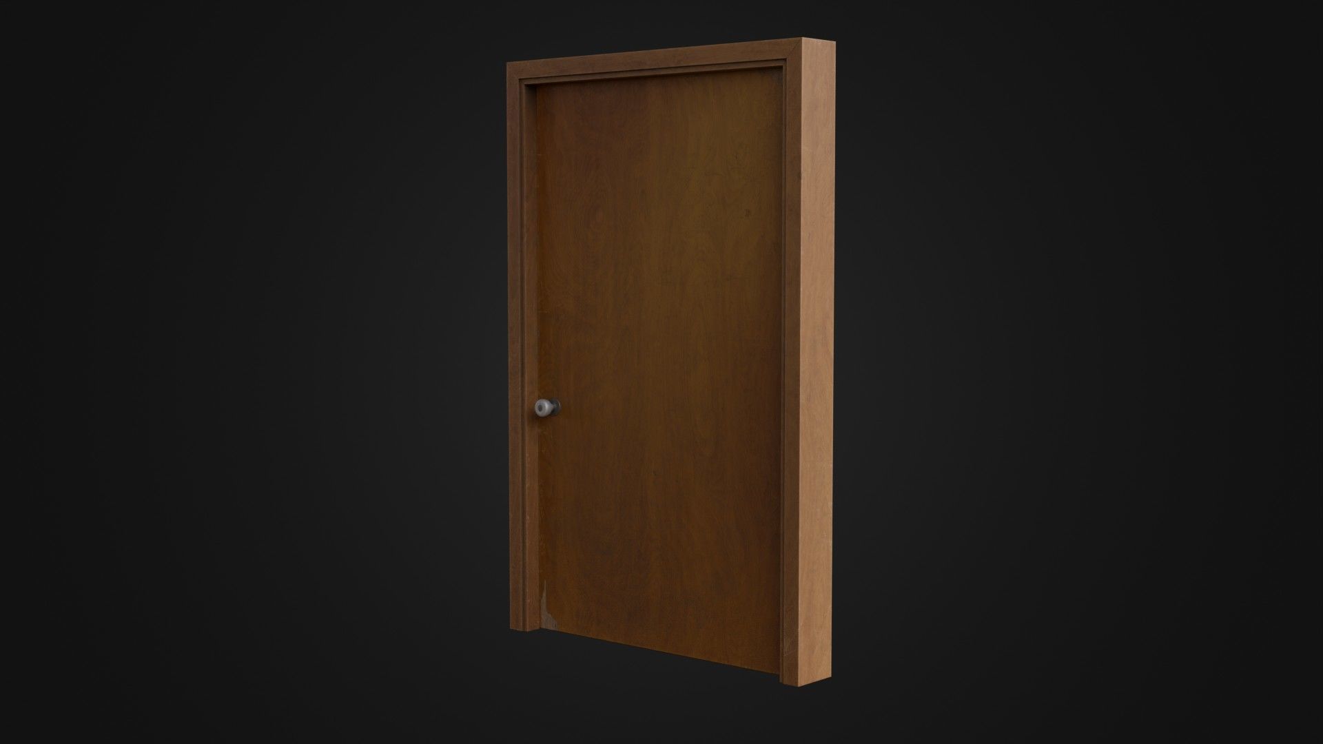 Old Dirty Wooden Door 05A Low-poly 3D model_20