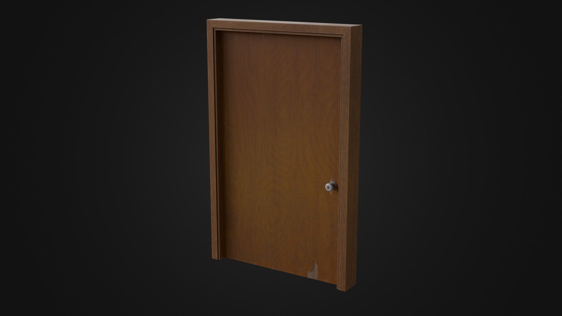 Old Dirty Wooden Door 05A Low-poly 3D model_42