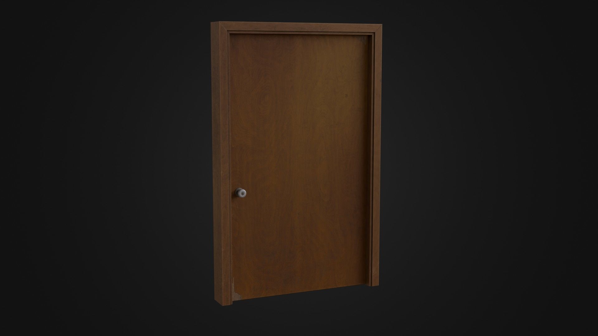 Old Dirty Wooden Door 05A Low-poly 3D model_28