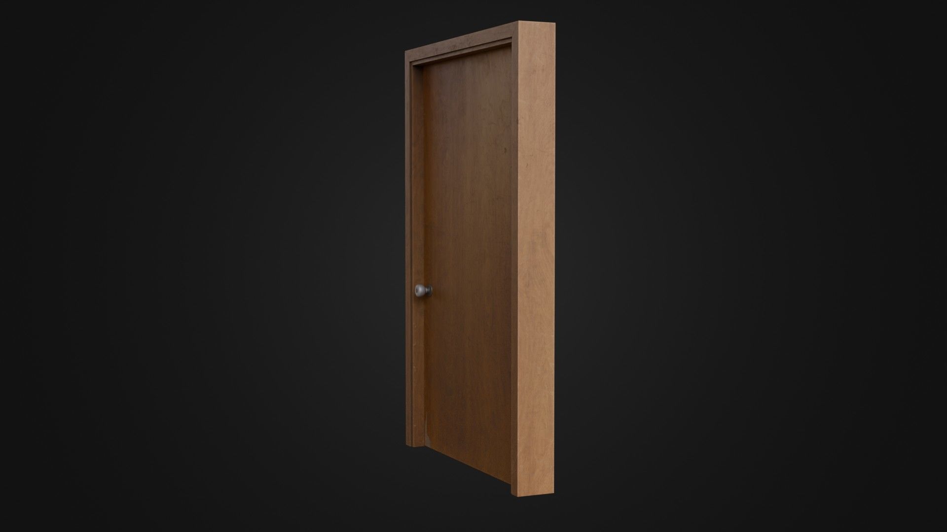 Old Dirty Wooden Door 05A Low-poly 3D model_17